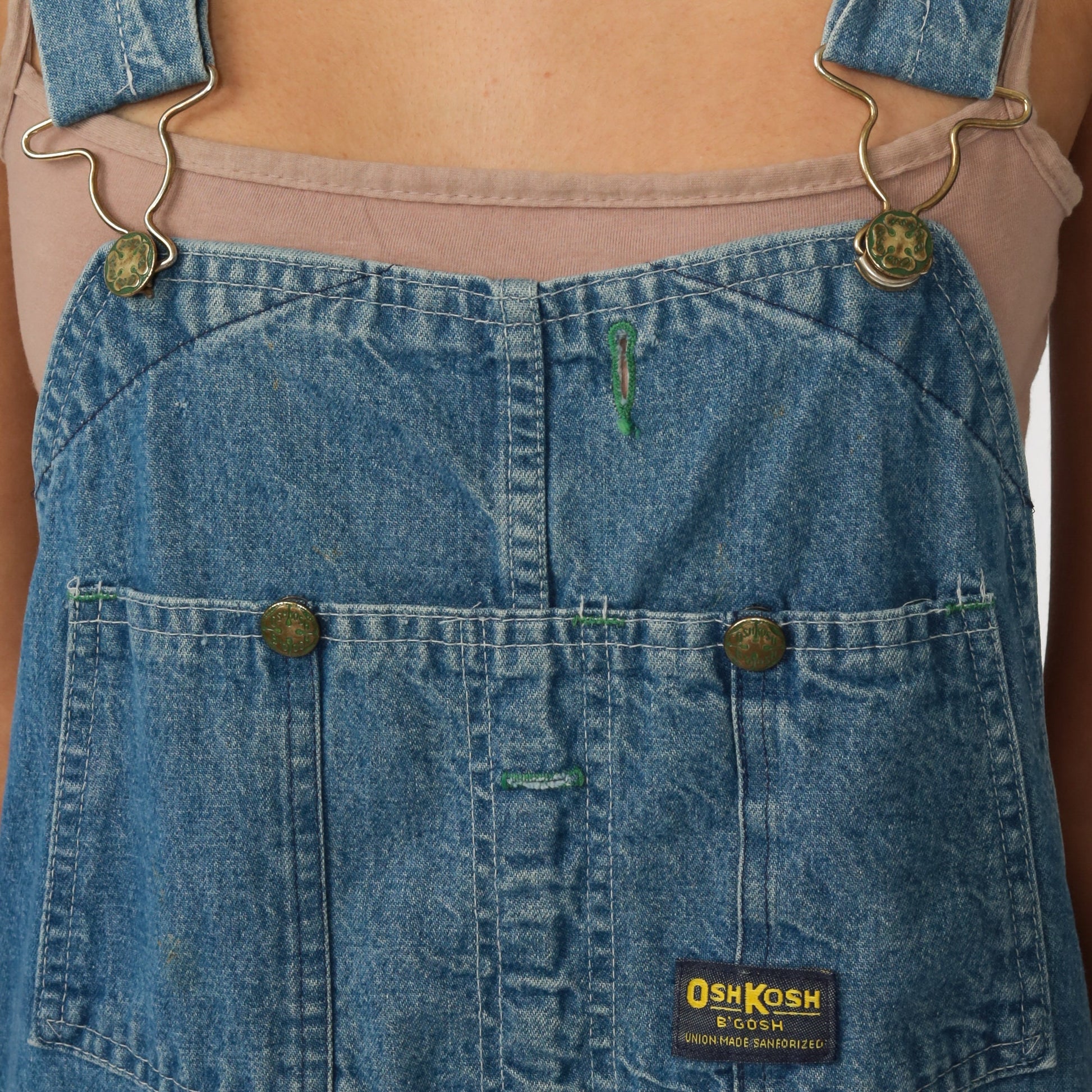 80s OshKosh B'Gosh Denim Overalls Blue Distressed Workwear Extra Large