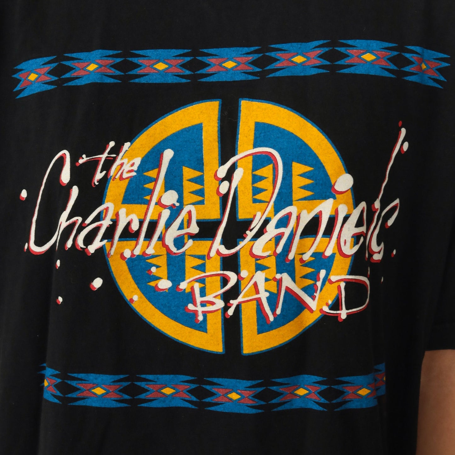 90s Charlie Daniels Band Concert Tee Black Cotton Single Stitch Large