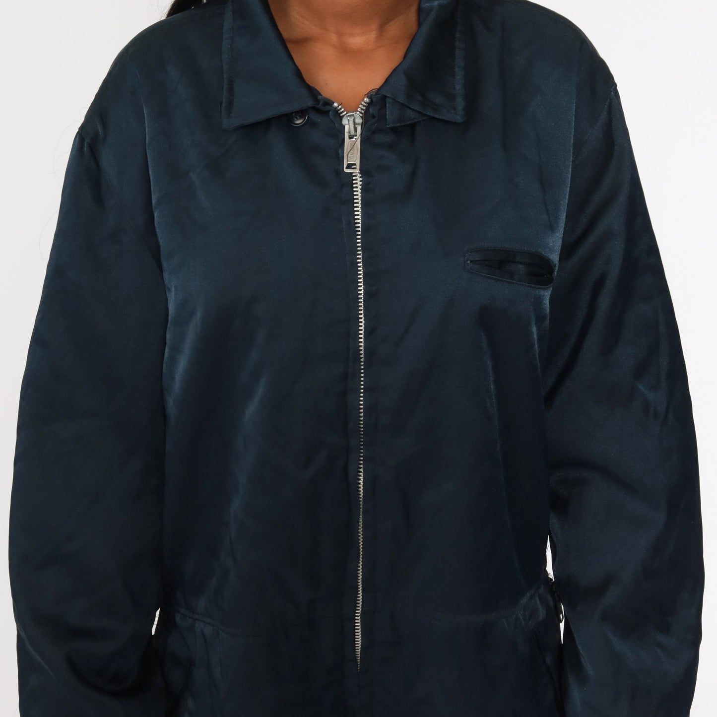 80s Navy Coveralls Workwear Jumpsuit Long Sleeve Quilted Lining Extra Large XL
