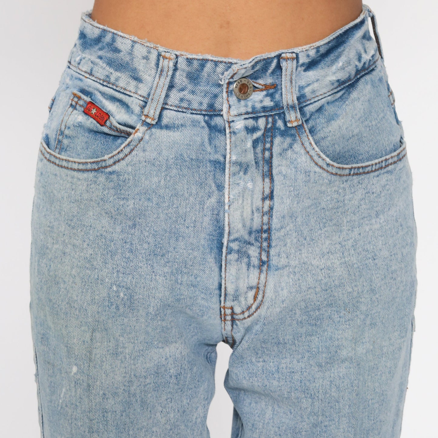 80s Acid Wash High Waist Mom Jeans Blue Denim Small 26
