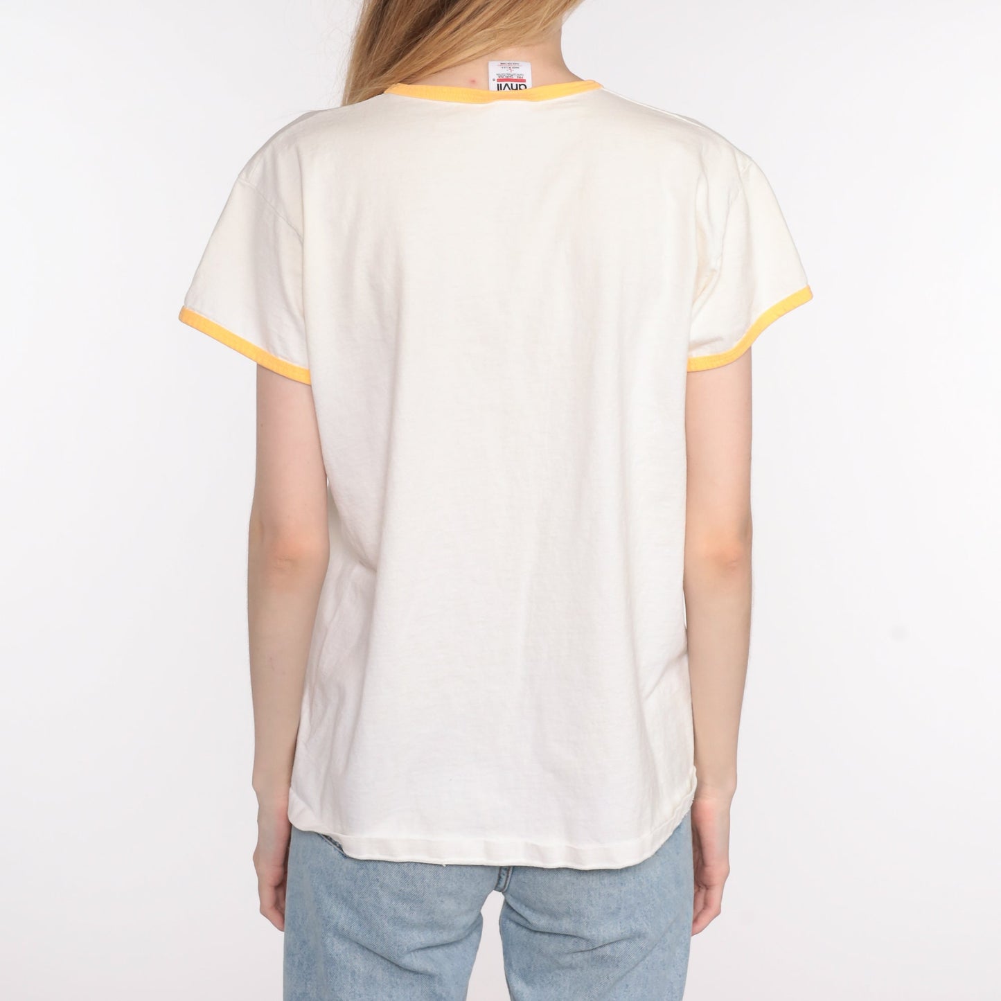 90s Saint Mary College T-Shirt Ringer Tee Cotton Medium Large