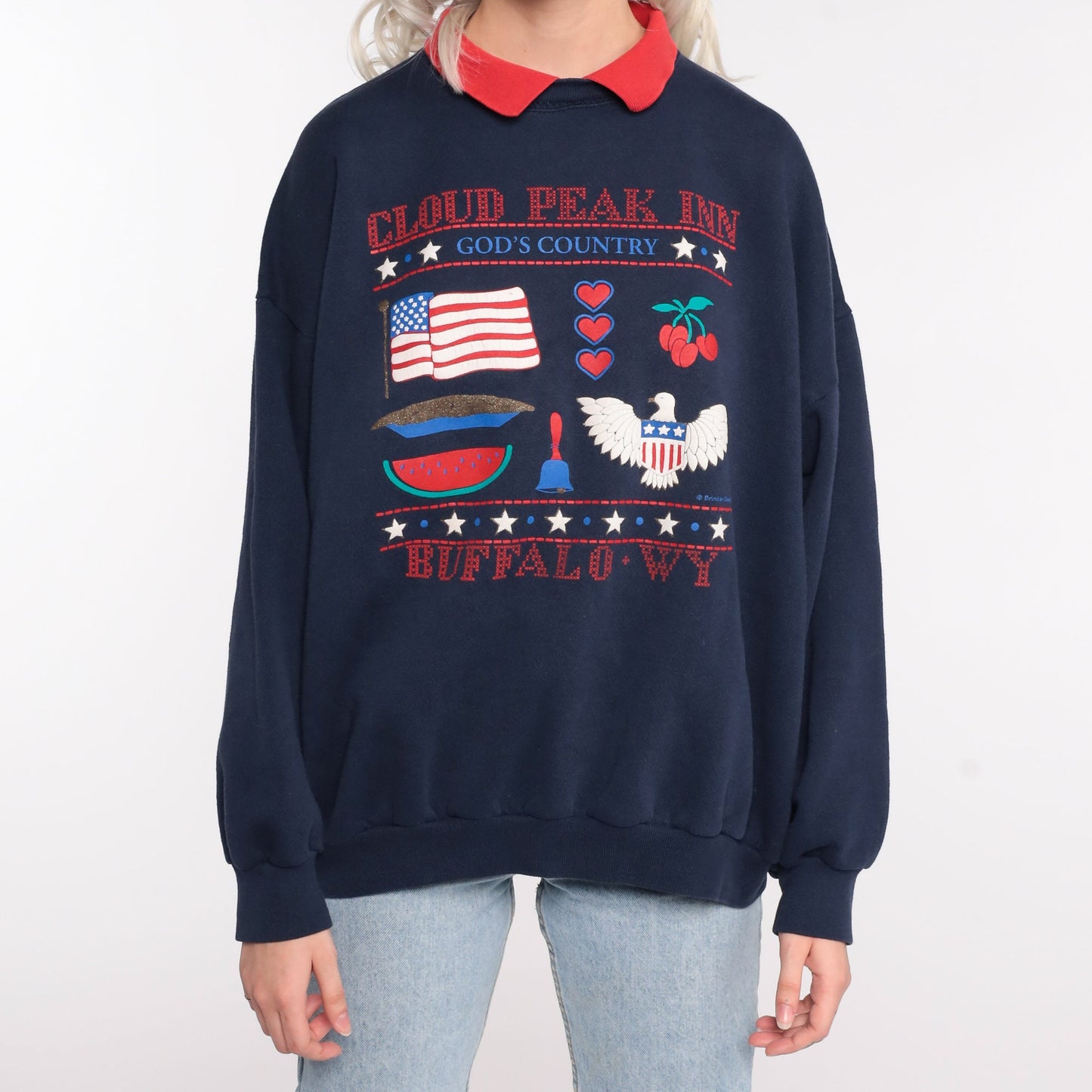 90s Cloud Peak Inn Buffalo Wyoming Sweatshirt Graphic Crewneck Extra Large