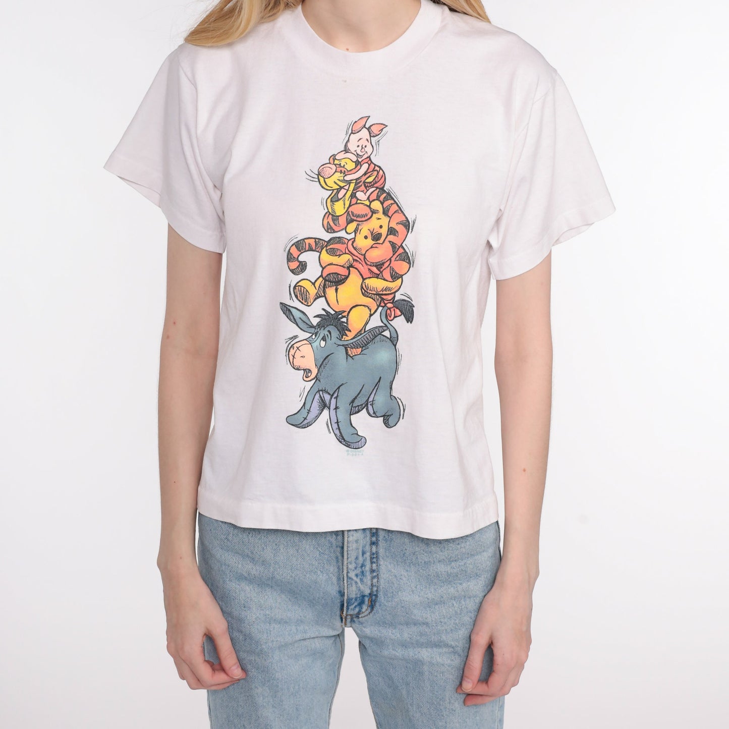 90s Winnie the Pooh Tigger Piglet Eeyore Disney Graphic T-Shirt Small