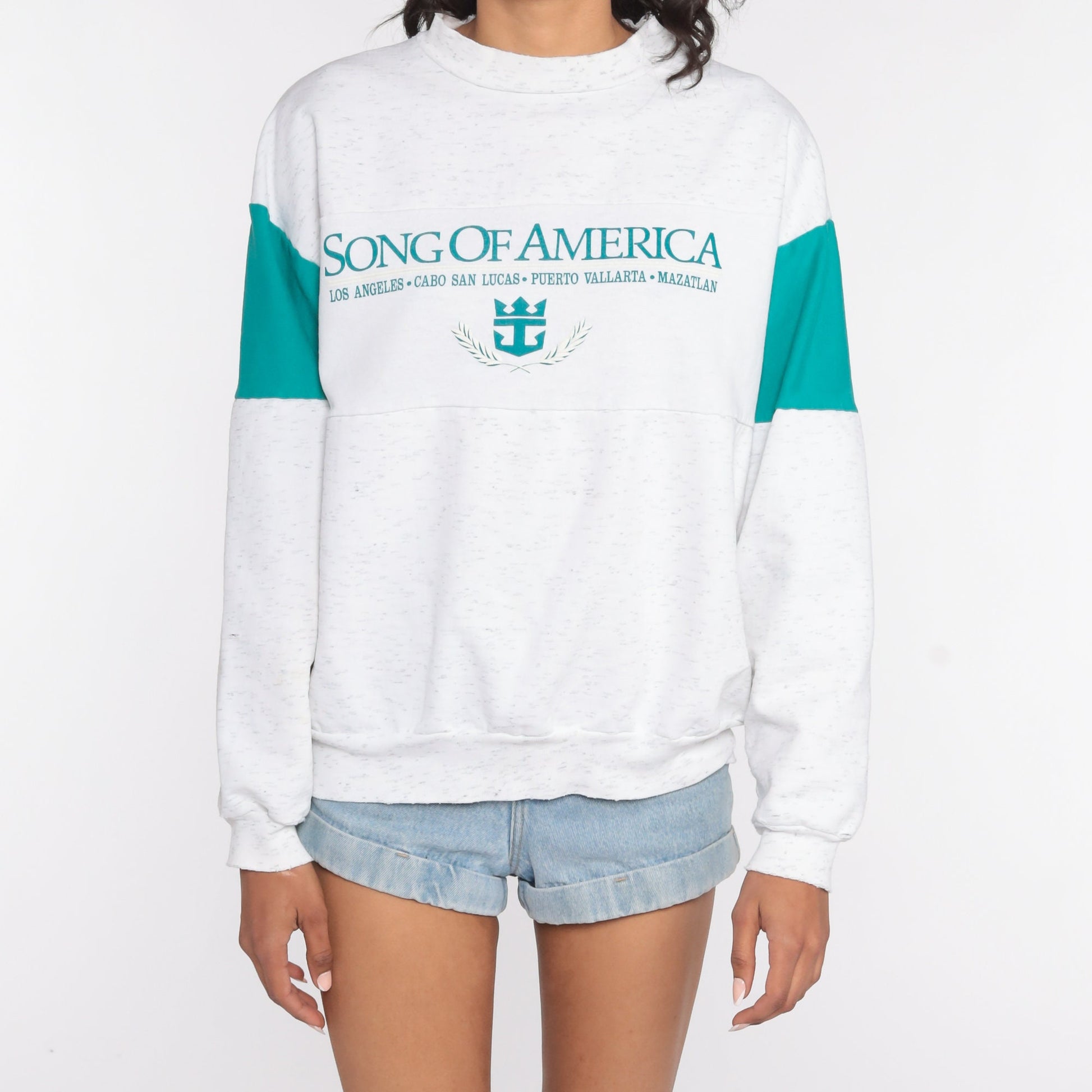 80s Song of America Cruise Ship Graphic Sweatshirt Medium