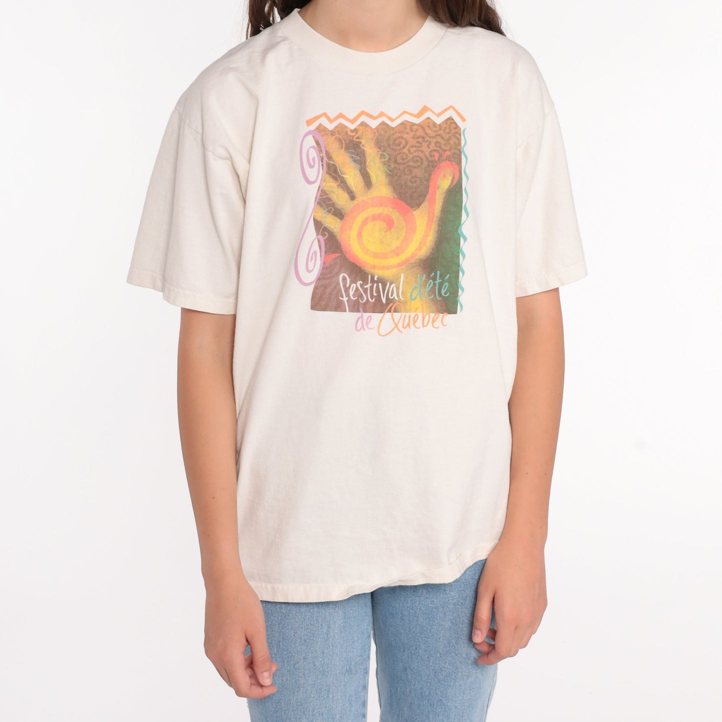 90s Festival d'été de Québec Music Concert Graphic T-Shirt Cotton Large