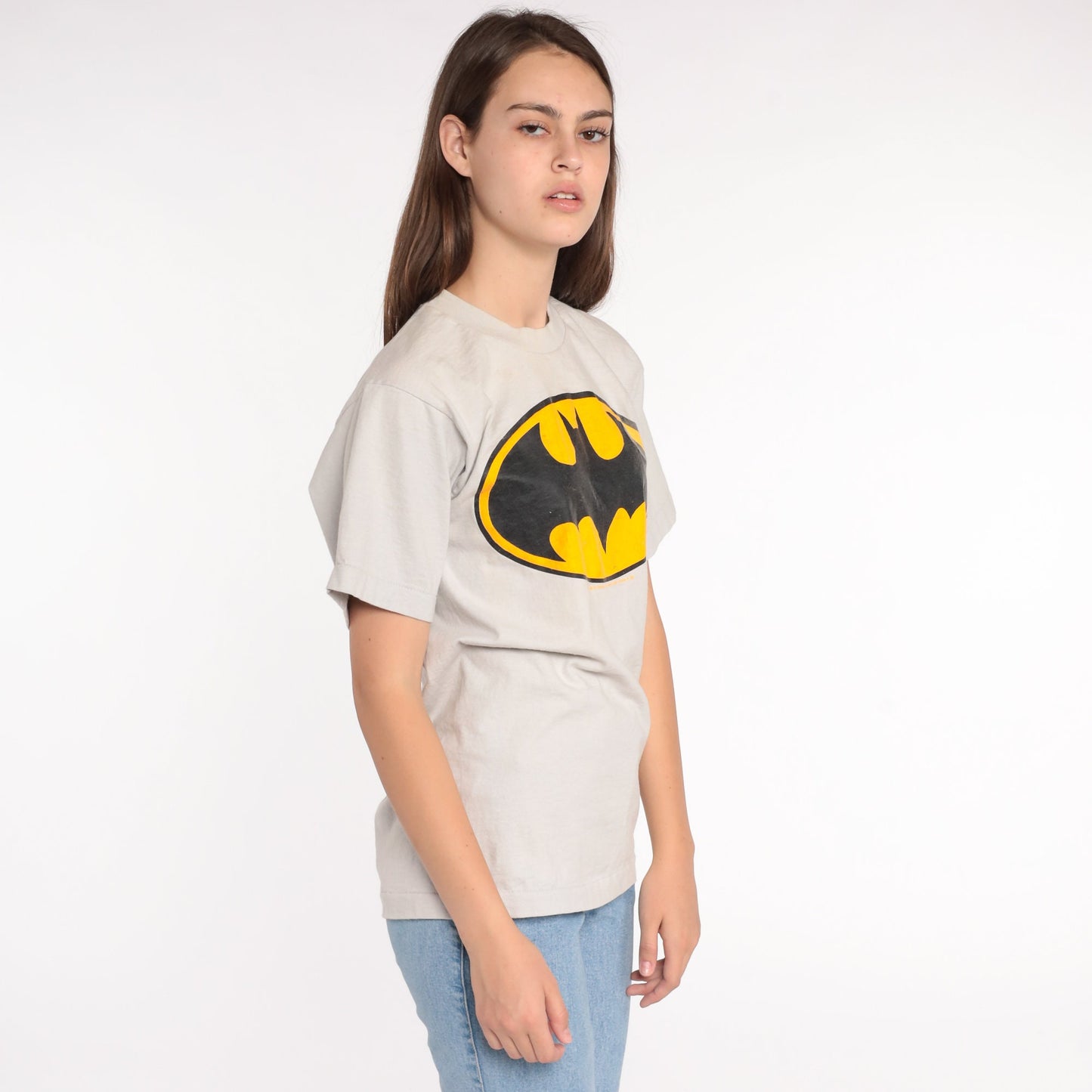 80s Batman Logo DC Comics Graphic T-Shirt Single Stitch Cotton Small