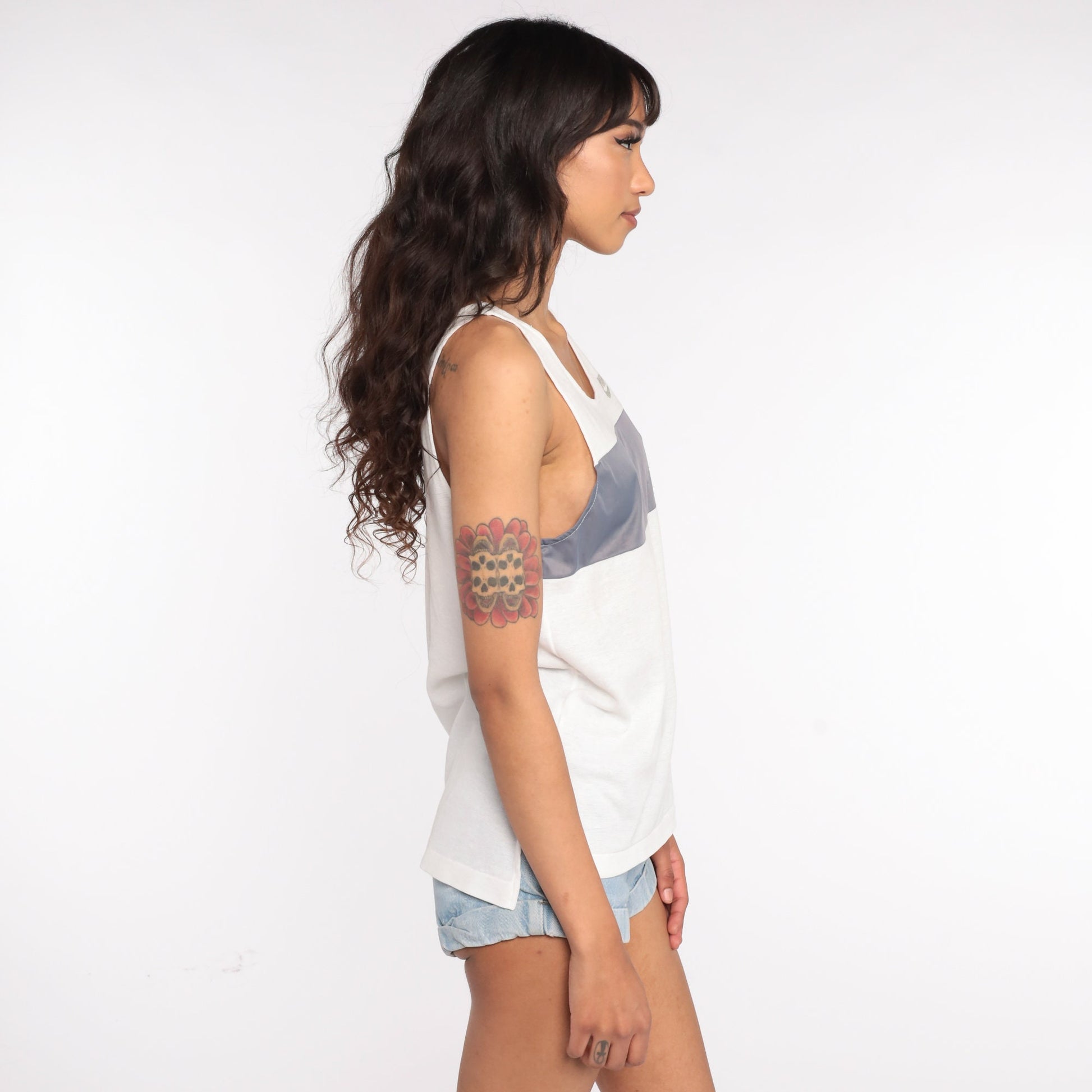 80s Nike Sheer White Mesh Tank Top Athletic Small S