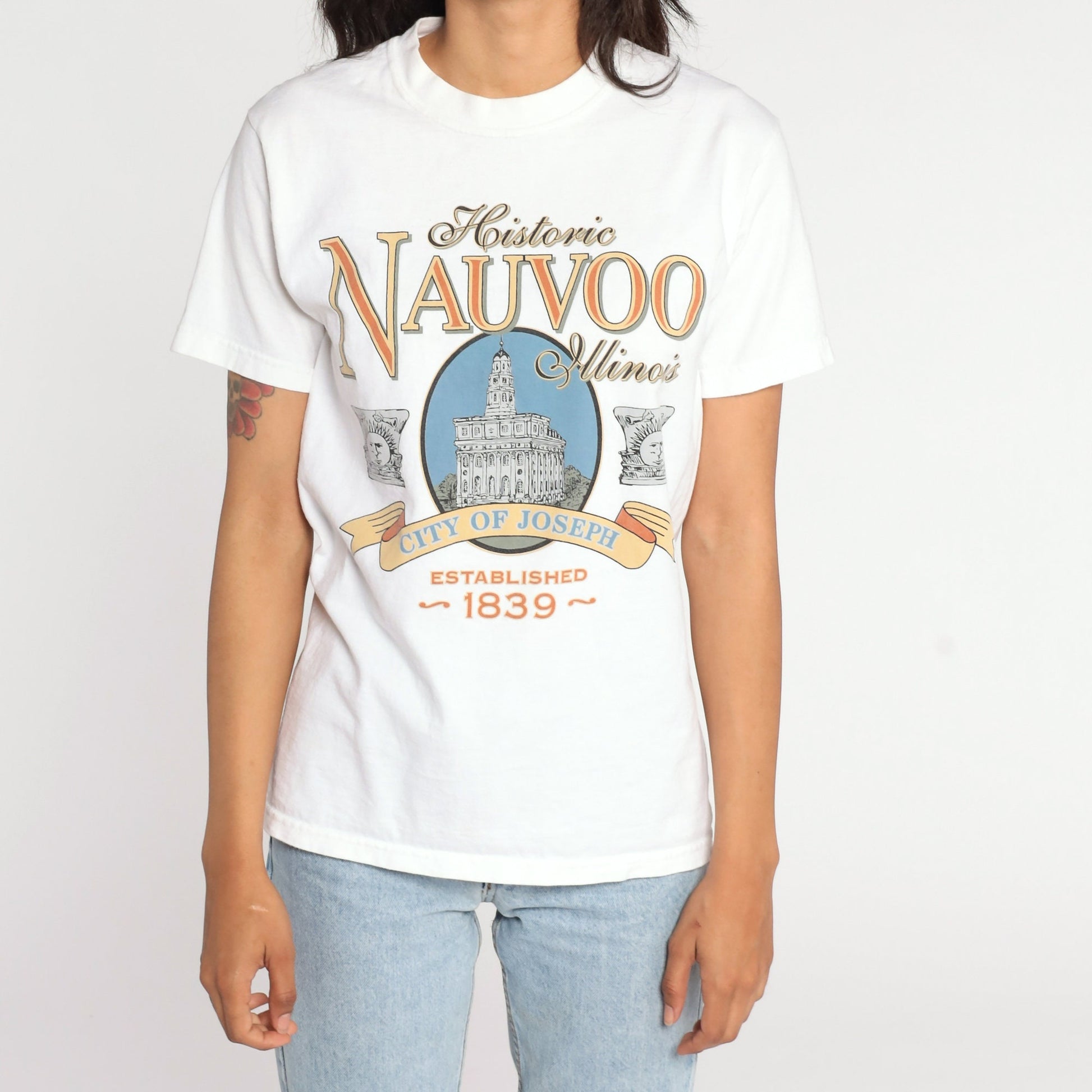 90s Nauvoo Illinois Graphic T-Shirt City of Joseph Vintage Tee Small