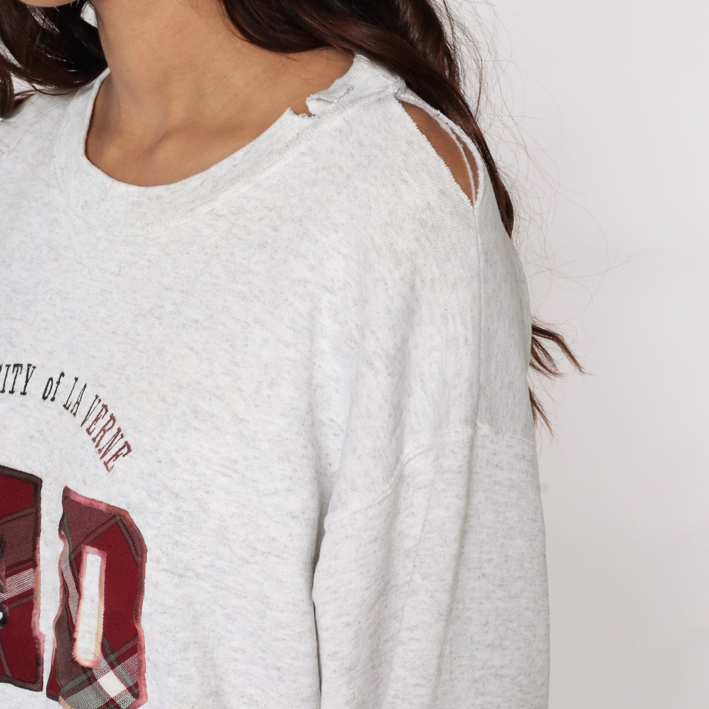 90s University of La Verne Dad Sweatshirt Distressed Graphic Crewneck Large