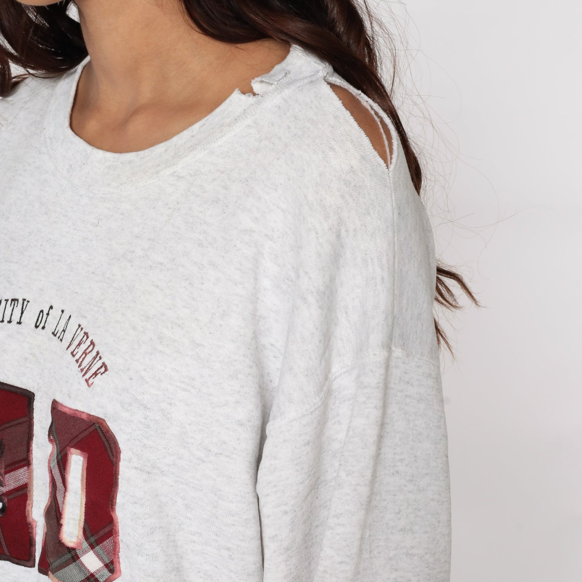 90s University of La Verne Dad Sweatshirt Distressed Graphic Crewneck Large