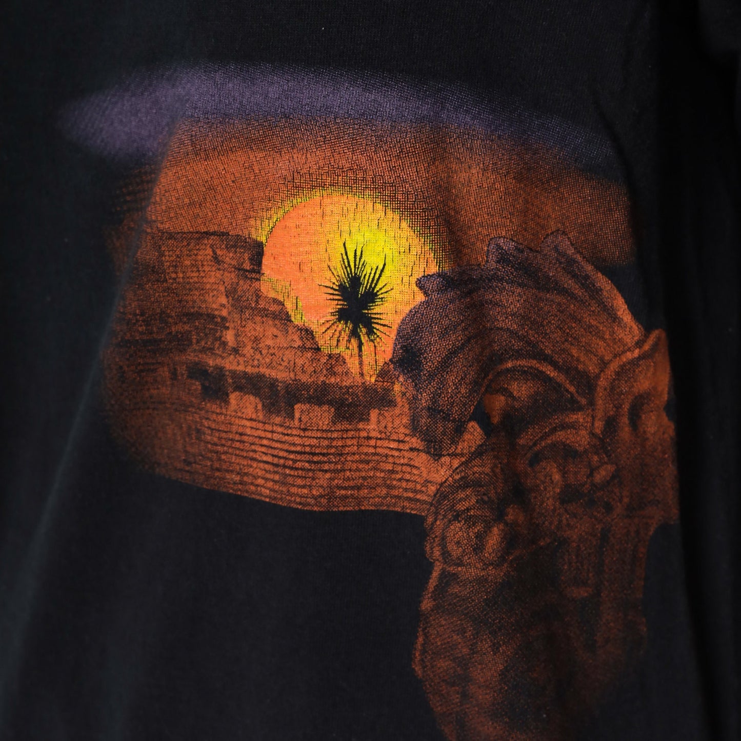90s Belize Mayan Ruins Graphic T-Shirt Black Cotton Tee Medium
