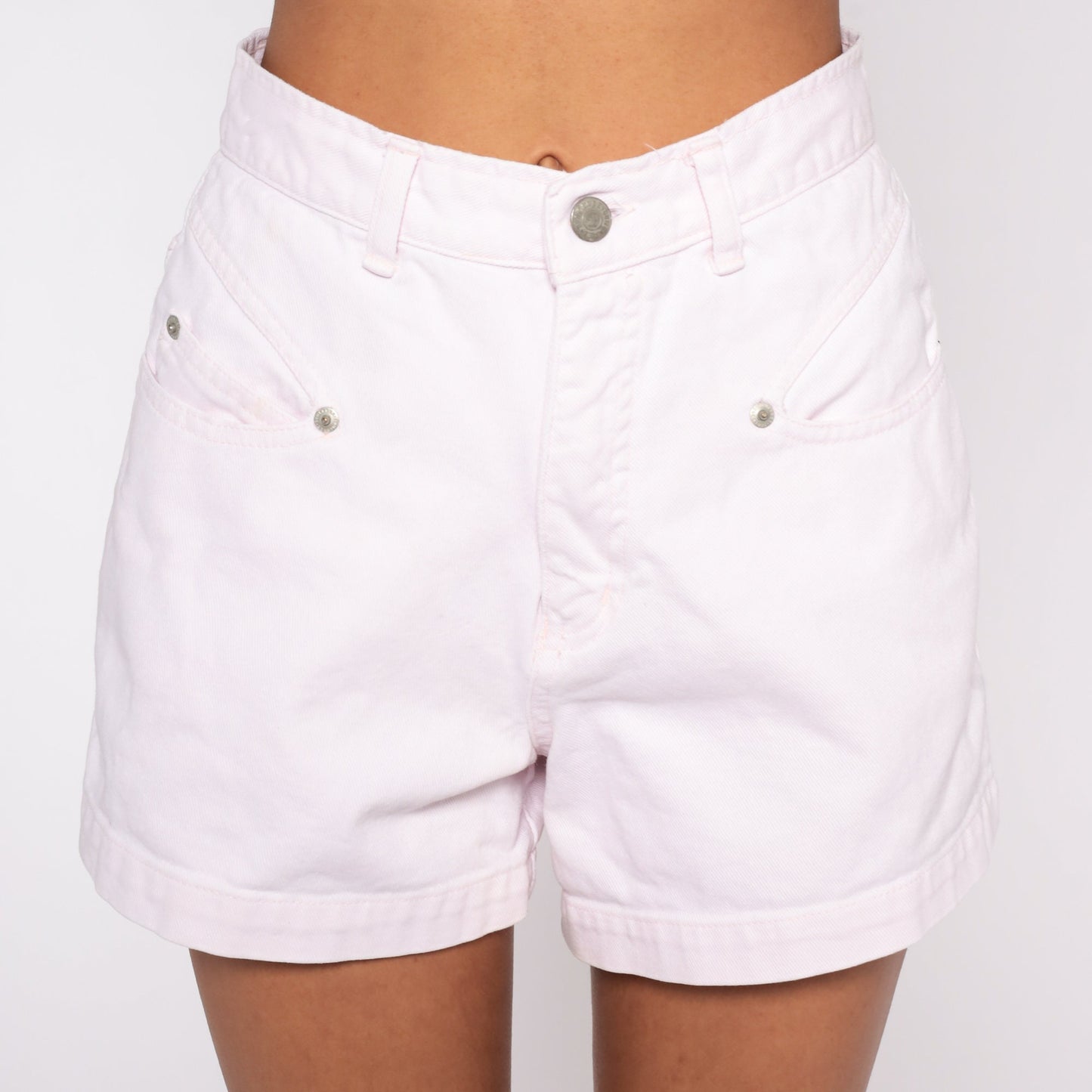 90s Sostanza Baby Pink Denim Shorts High Waist Jean Small
