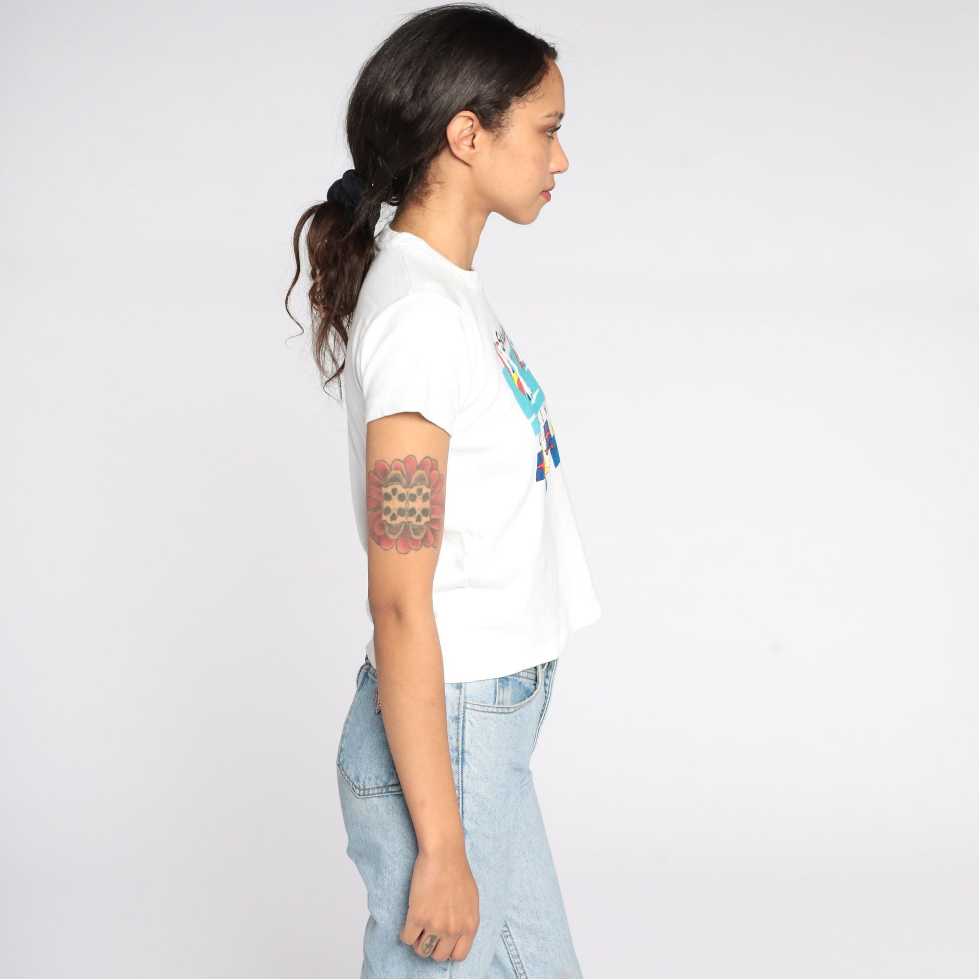 90s St. Maarten Sailboat Graphic T-Shirt White Cotton Extra Small
