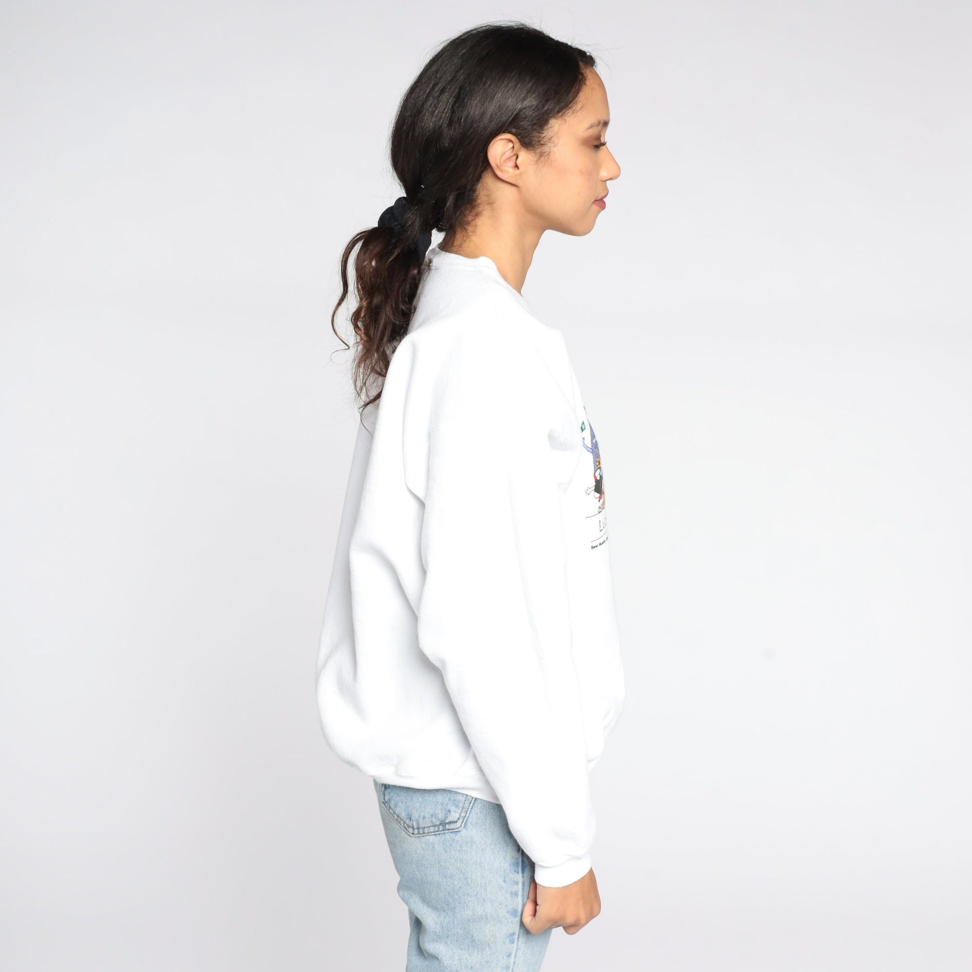 90s Lucky Musubi Sushi Graphic Sweatshirt Teddy Bear Crewneck Large