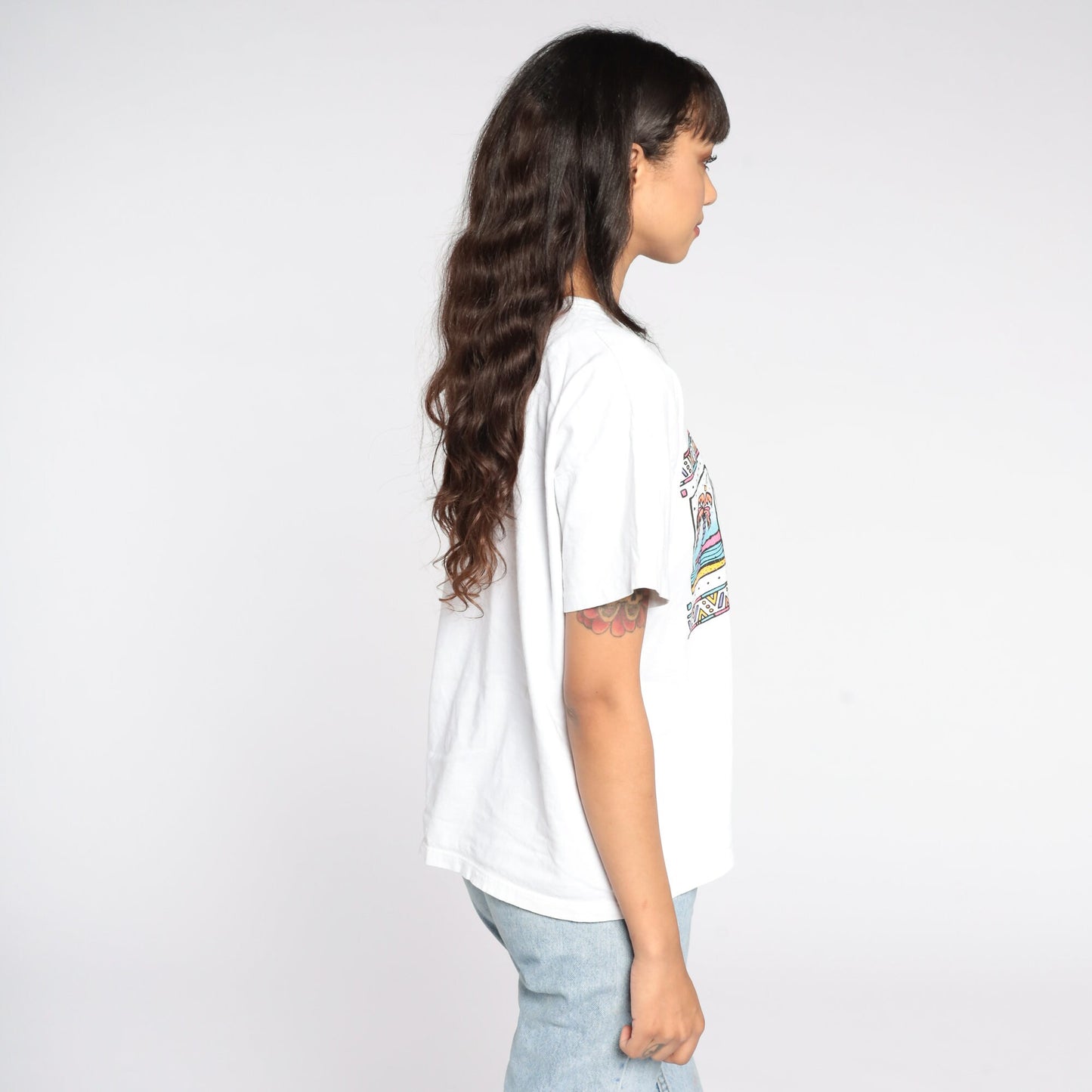 90s St Thomas Virgin Islands Celestial Palm Tree Graphic T-Shirt Extra Large