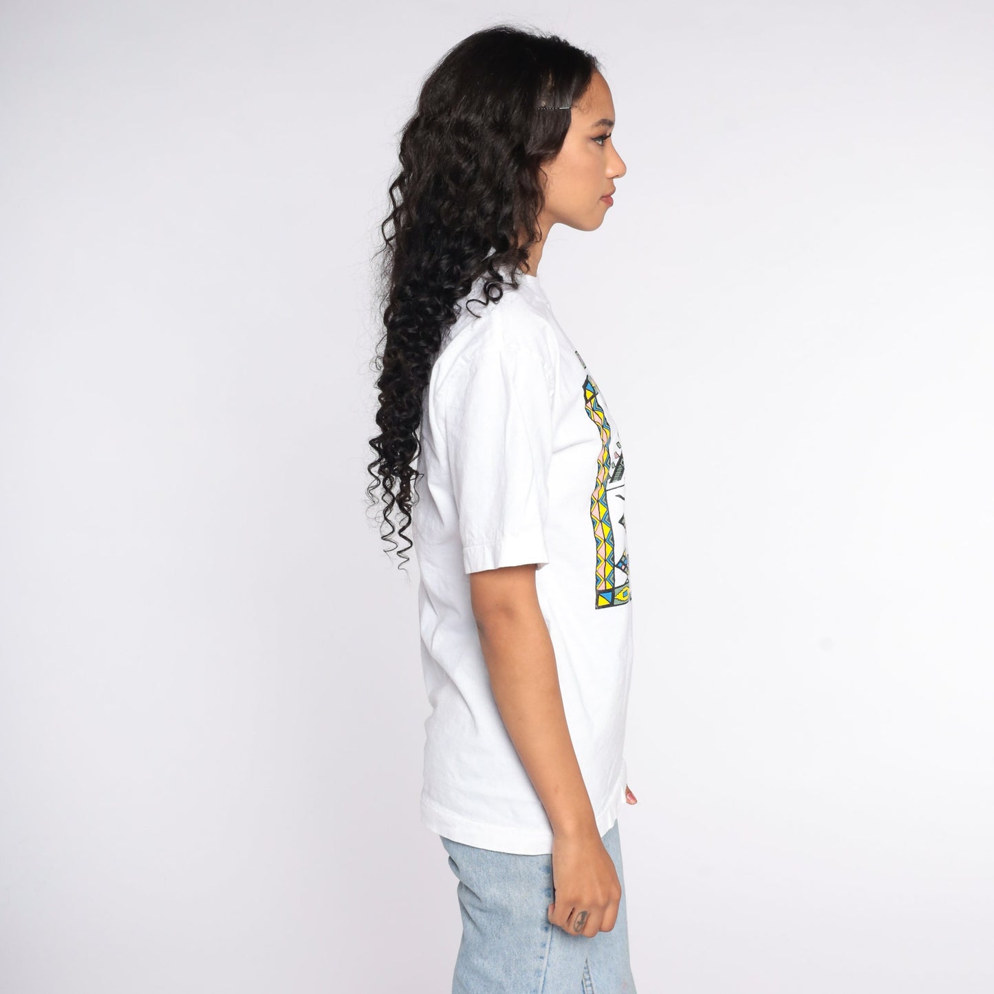 90s Guatemala Animal Graphic T-Shirt Cotton Tee Small