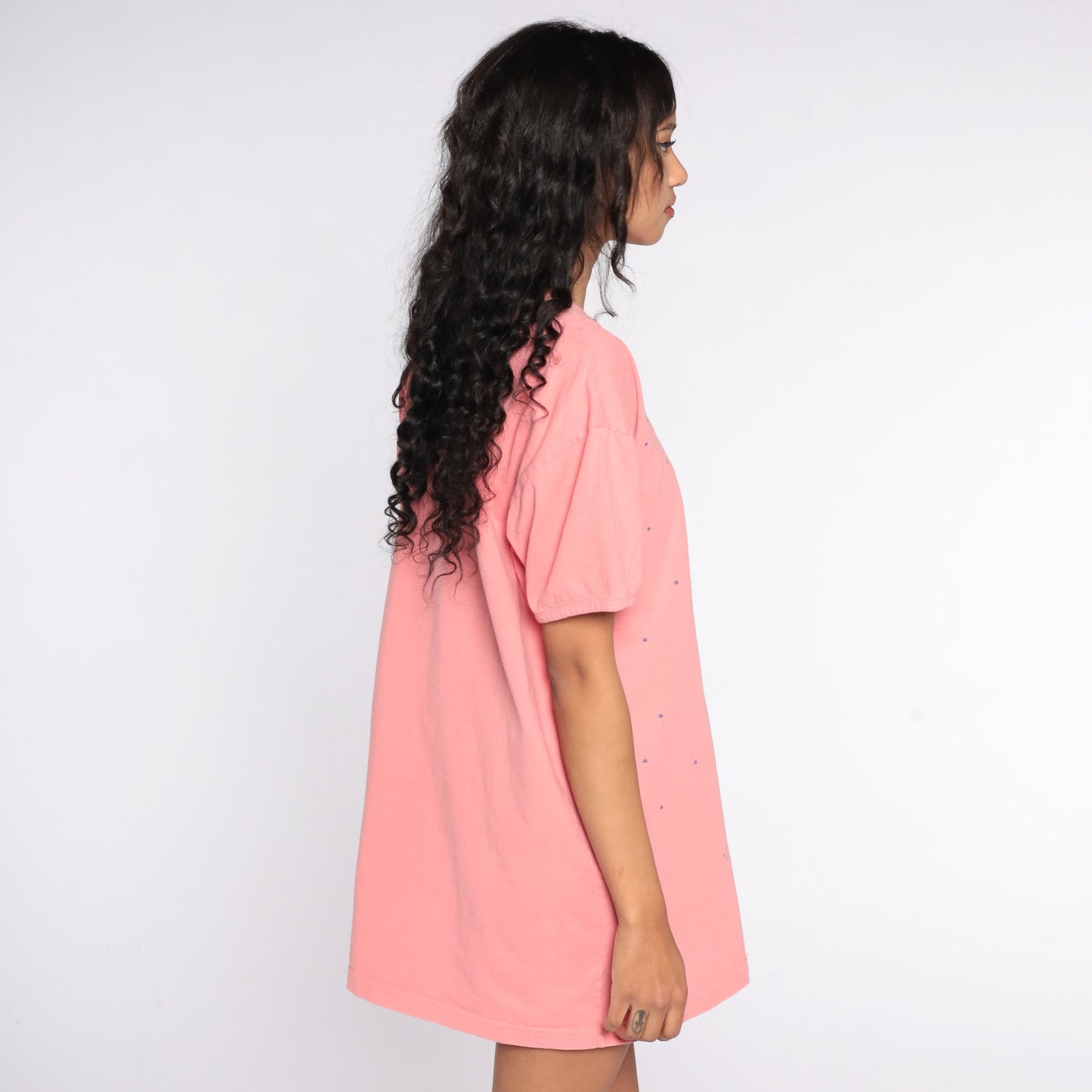 00s Heal Thy Whiny Self Graphic T Shirt Dress Cotton Knee Mini Small