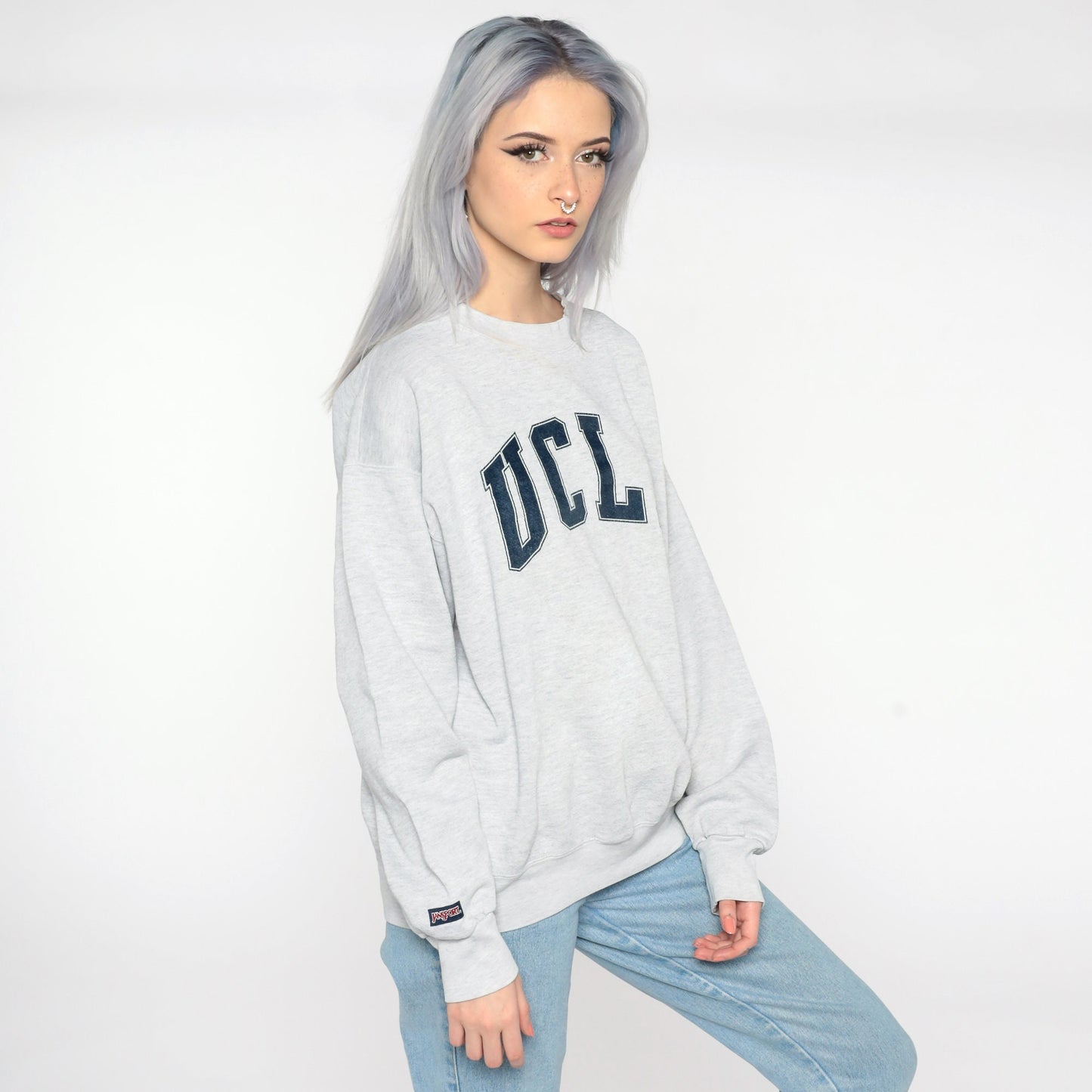 90s UCLA Los Angeles Graphic Sweatshirt Grey Jansport Crewneck Large