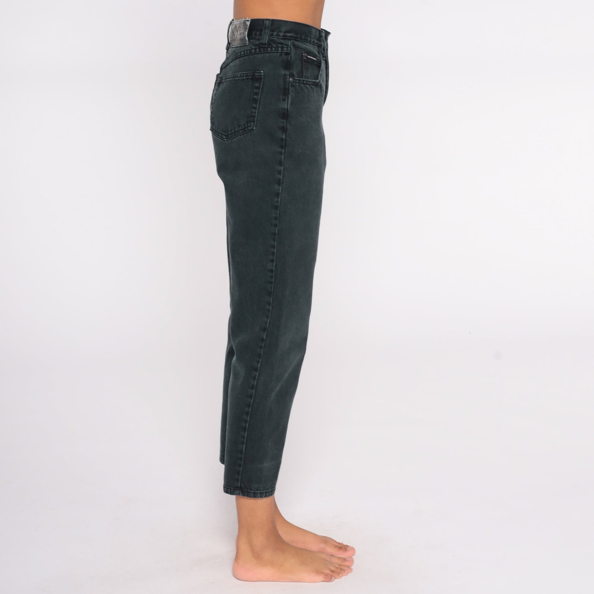90s NY Jeans Black High Waist Tapered Denim Extra Small XS