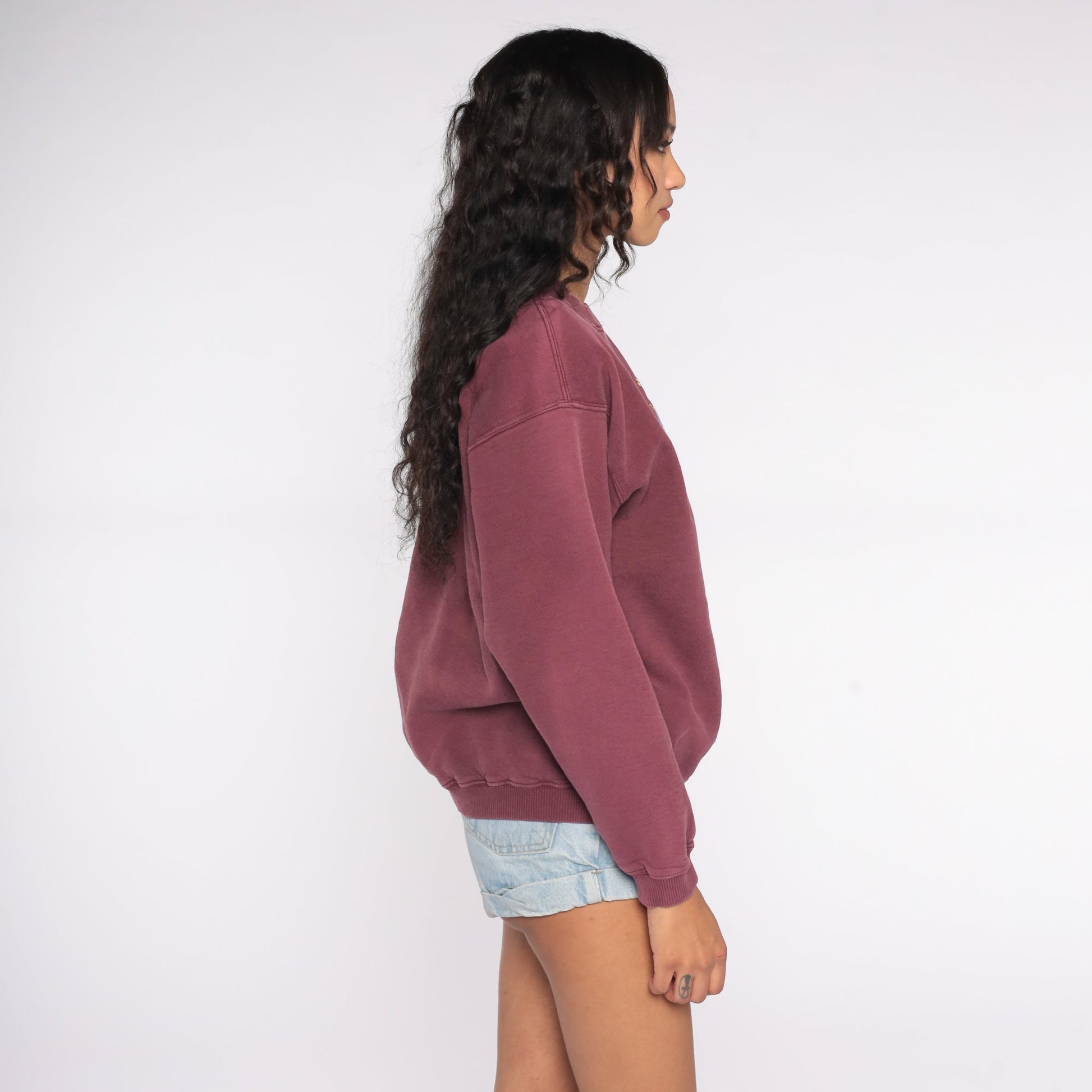 90s Mickey Mouse Disney Sweatshirt Burgundy Crewneck Medium