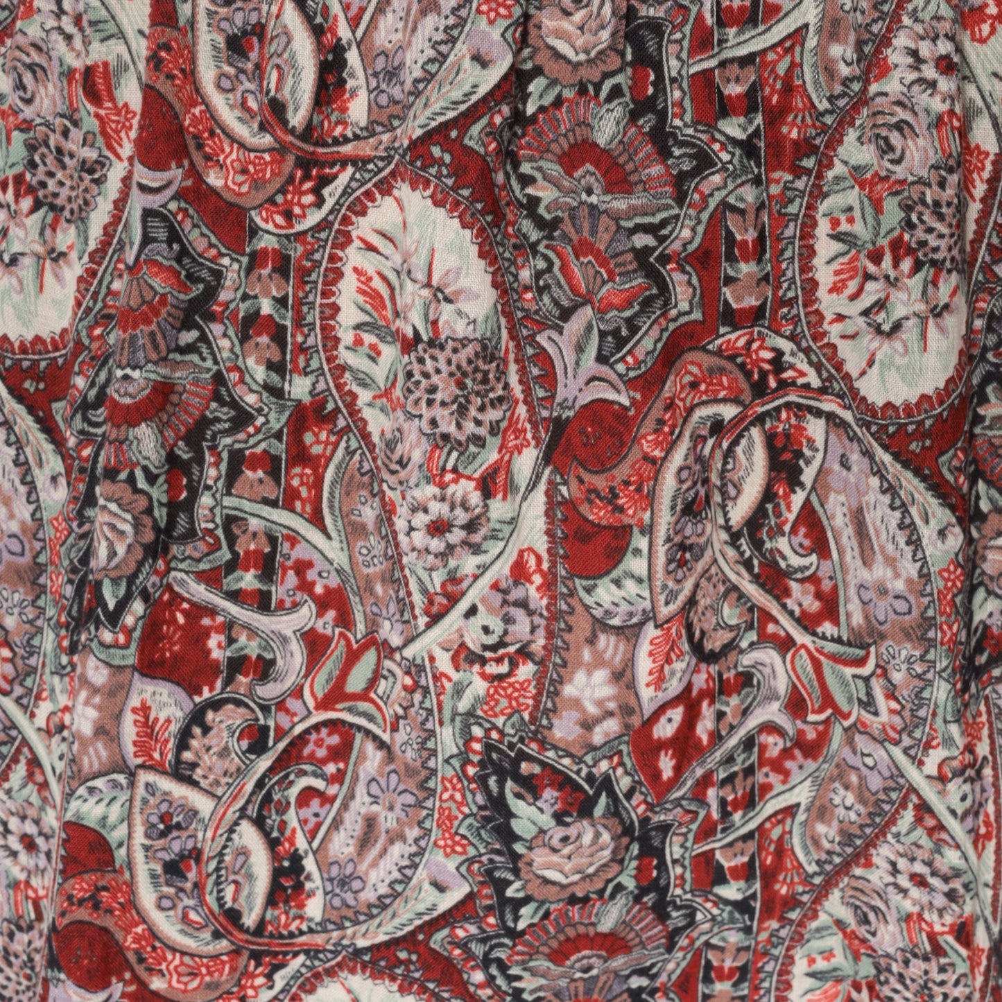 80s Paisley Button-Up Blouse Long Sleeve Psychedelic Print Medium