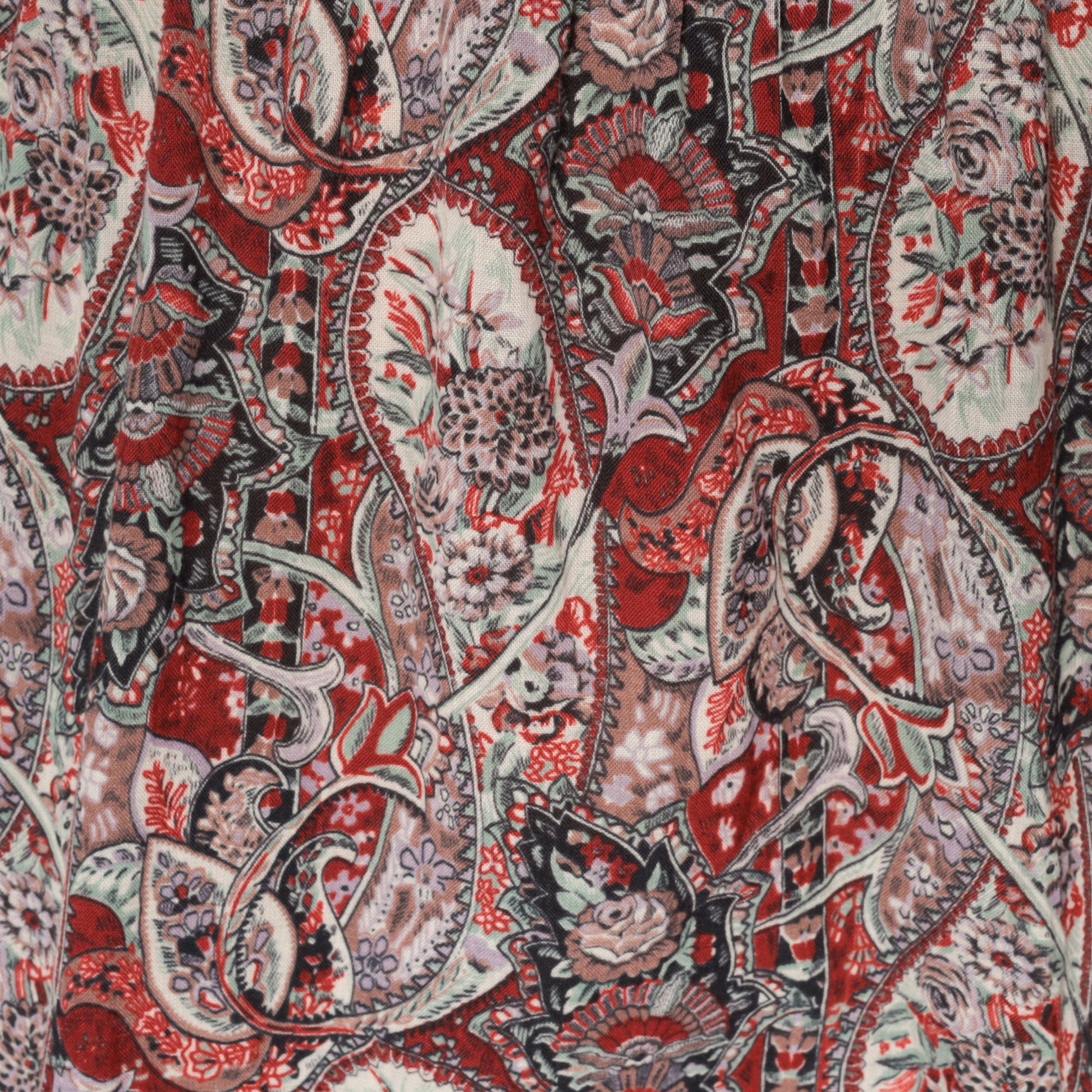 80s Paisley Button-Up Blouse Long Sleeve Psychedelic Print Medium