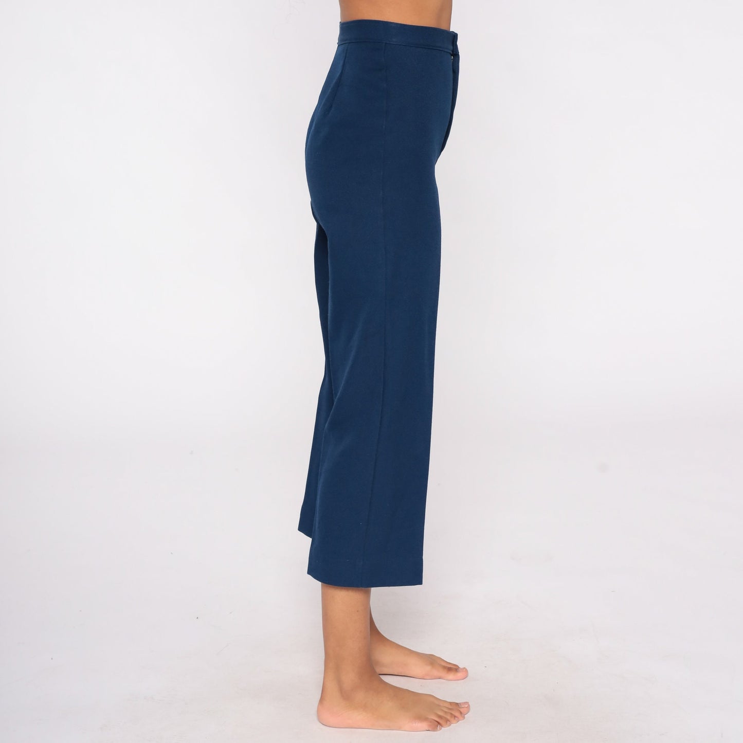 70s Navy Straight Leg High Rise Trousers Extra Small XS