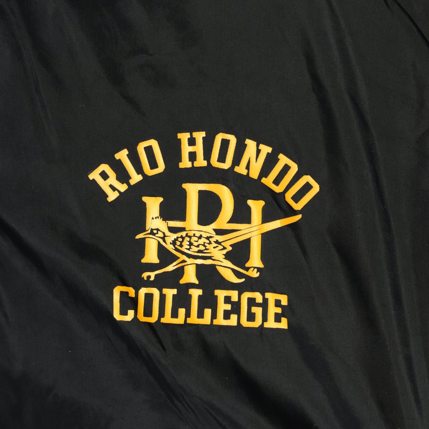 80s Rio Hondo College Speech Team Bomber Jacket Black Nylon Extra Large XL