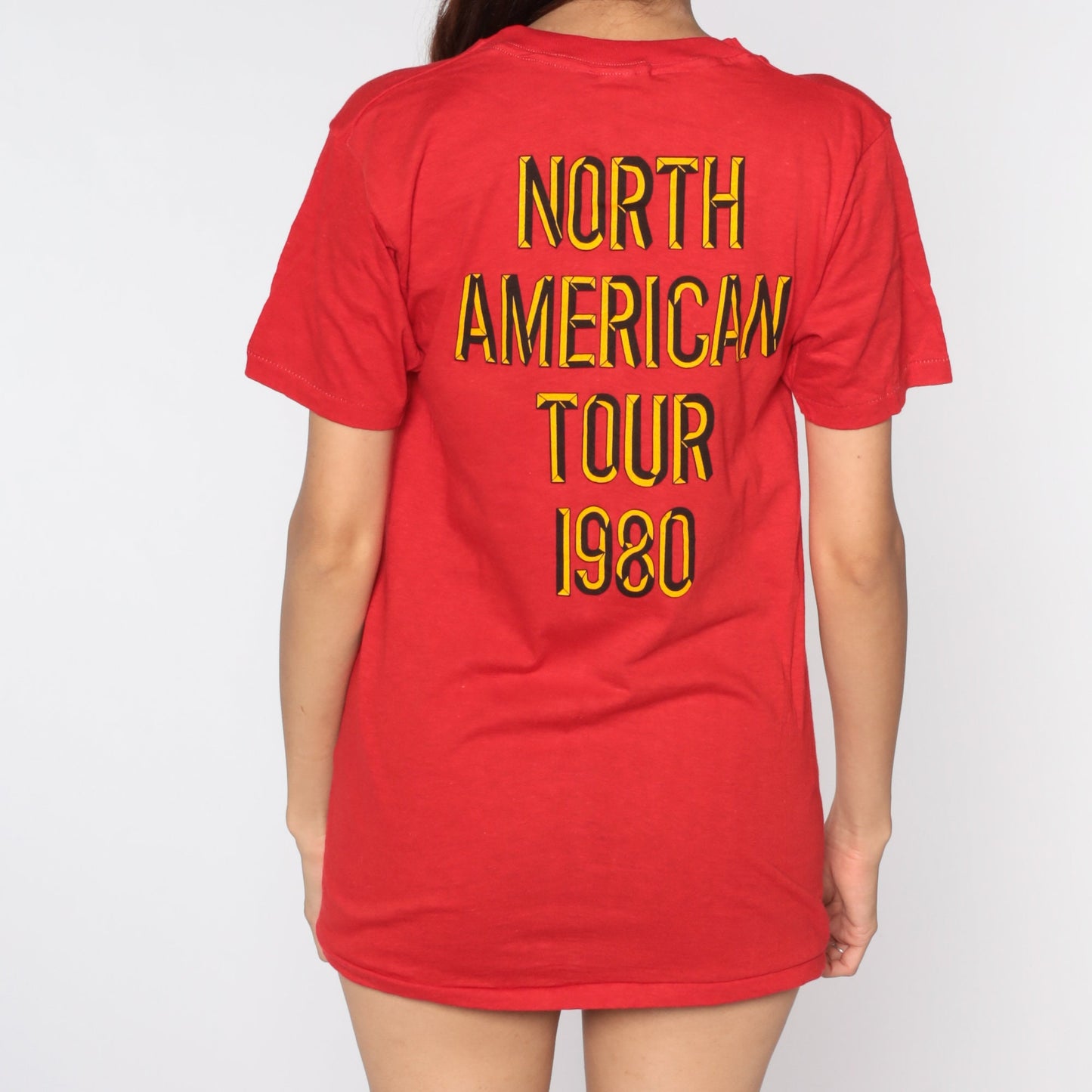 1980 Commodores Band Tee Single Stitch Red Cotton Graphic Shirt Medium