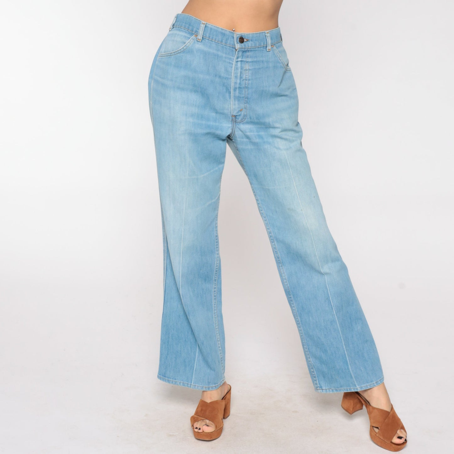 70s Levis Bell Bottom Jeans High Waist Blue Denim Flared 32