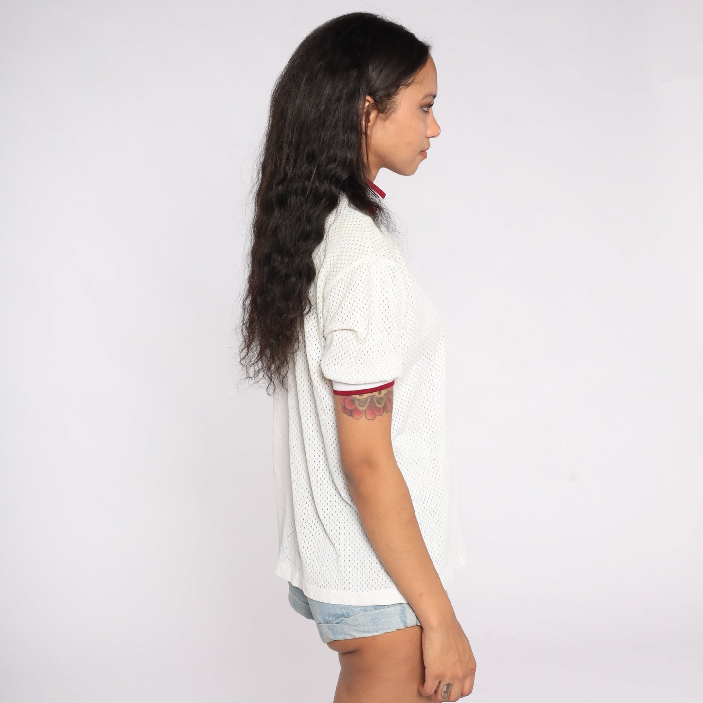 80s Champion School of the Ozarks Mesh Ringer T-Shirt White Medium