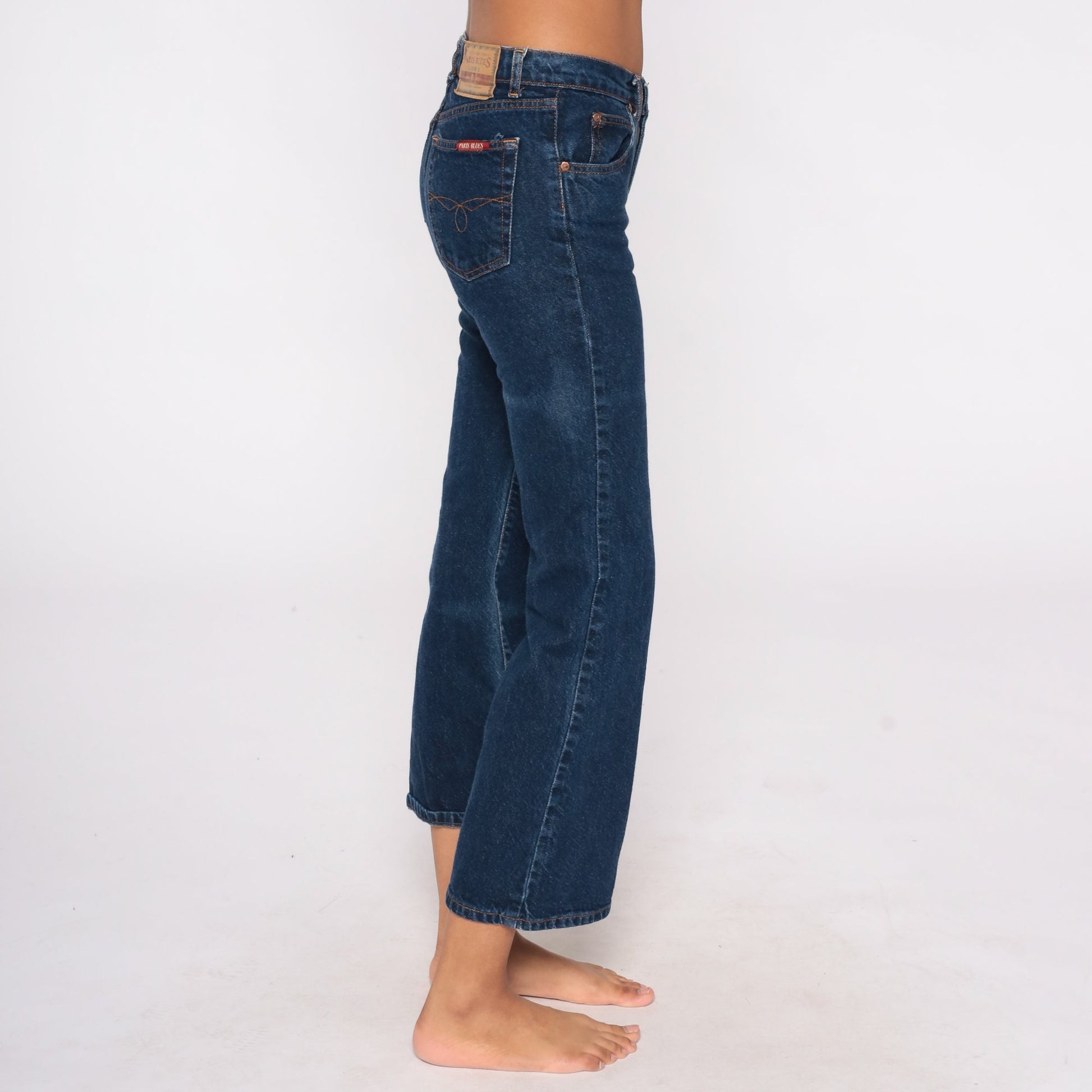 Y2K Paris Blues Flared Jeans Blue Denim Mid Rise Extra Small