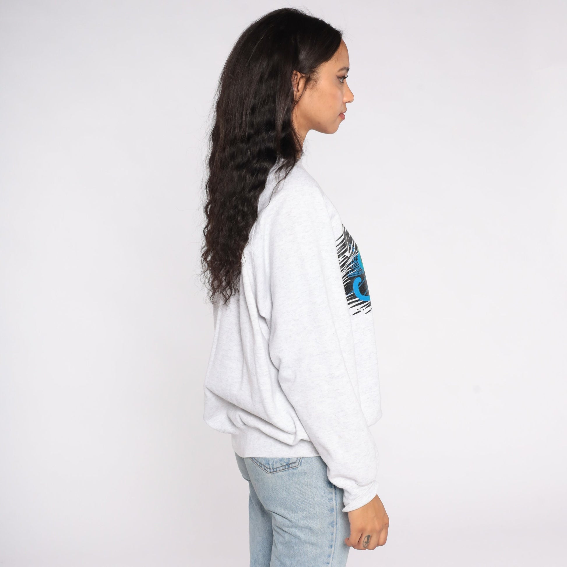 80s Springhill Nova Scotia Miner Neon Graphic Sweatshirt Extra Large
