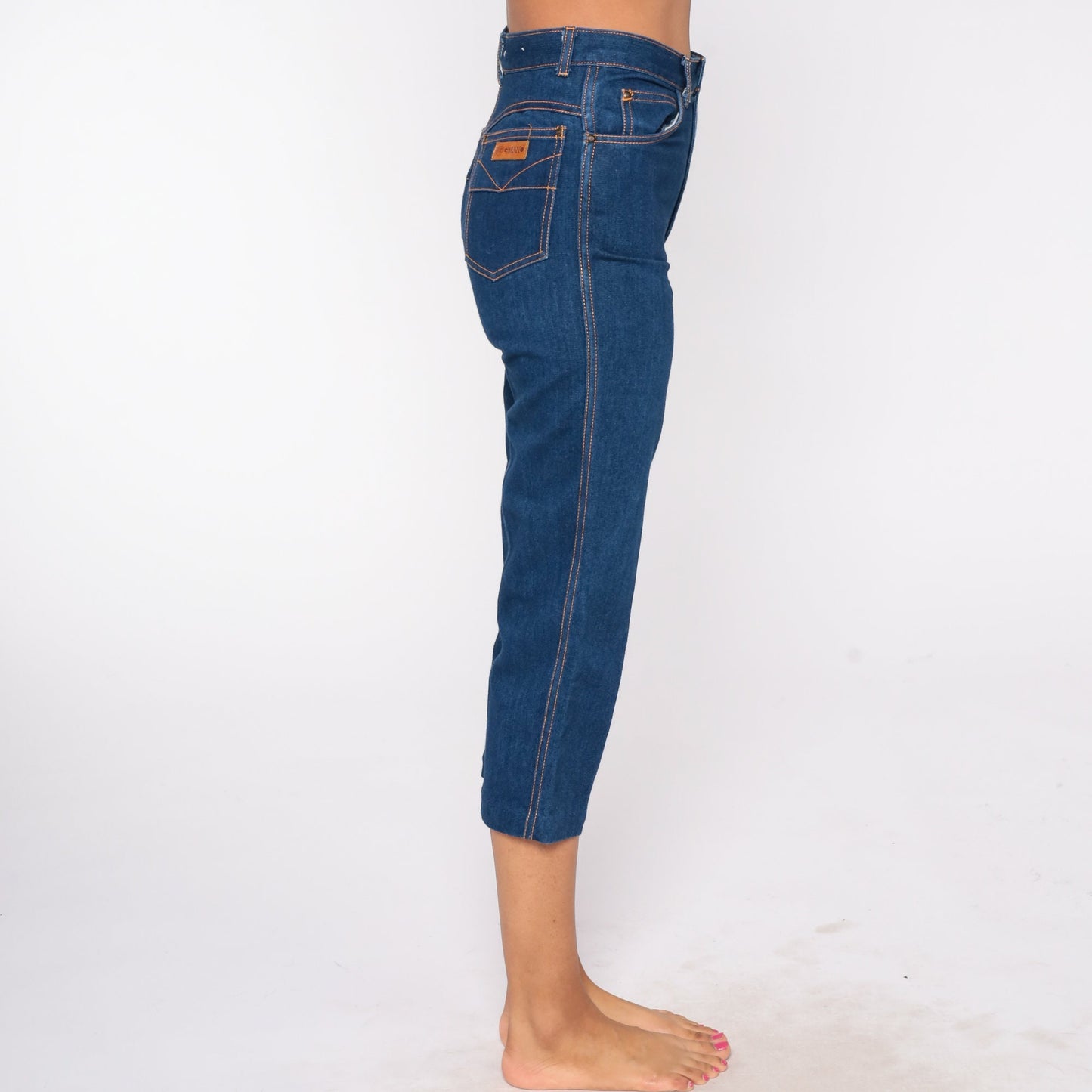 90s Gitano High Waisted Capri Jeans Dark Wash Denim Cropped Extra Small