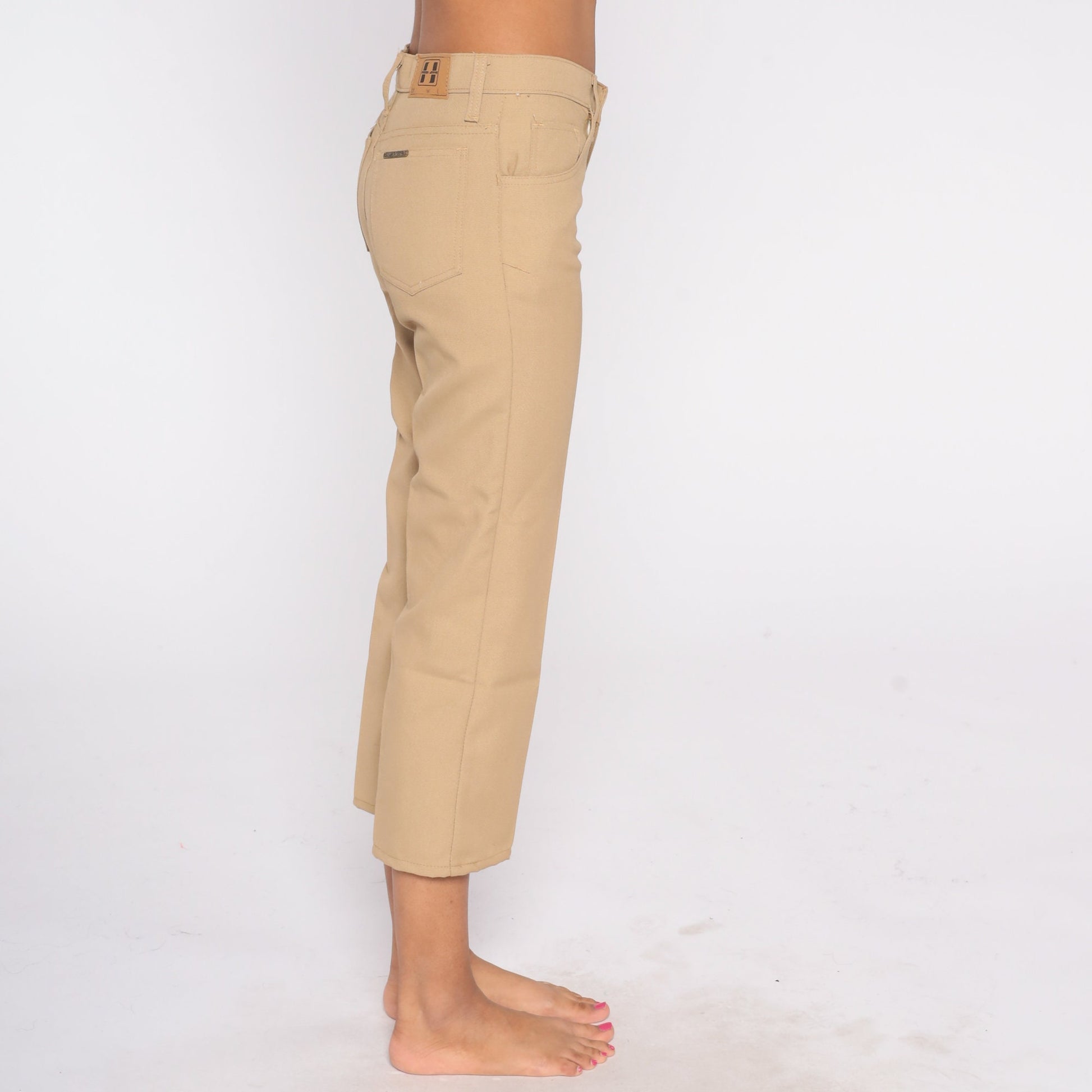 80s Tan High-Waisted Straight Leg Trousers Extra Small XS