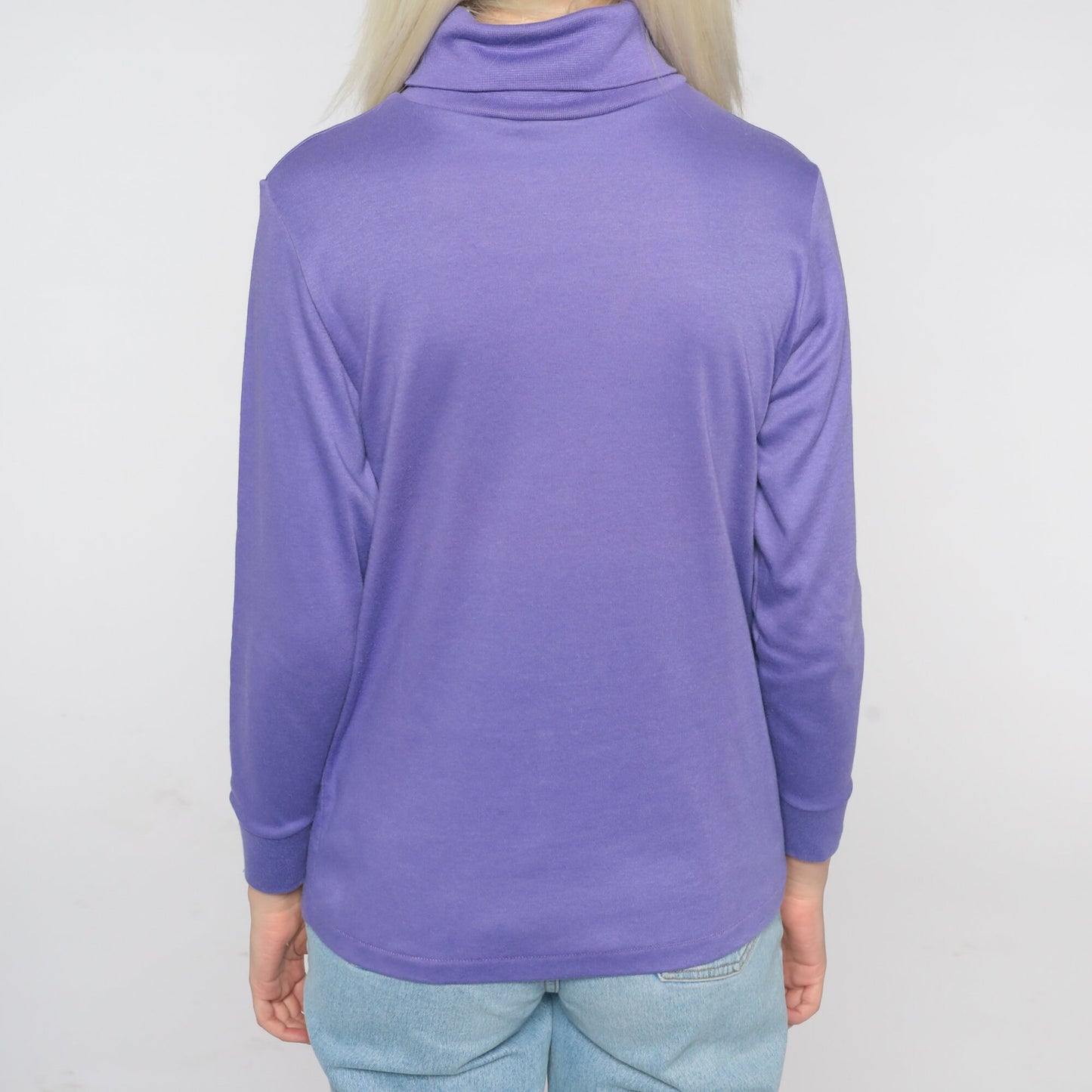 90s Snow Valley Turtleneck Purple Ski Resort Embroidered Long Sleeve Medium M