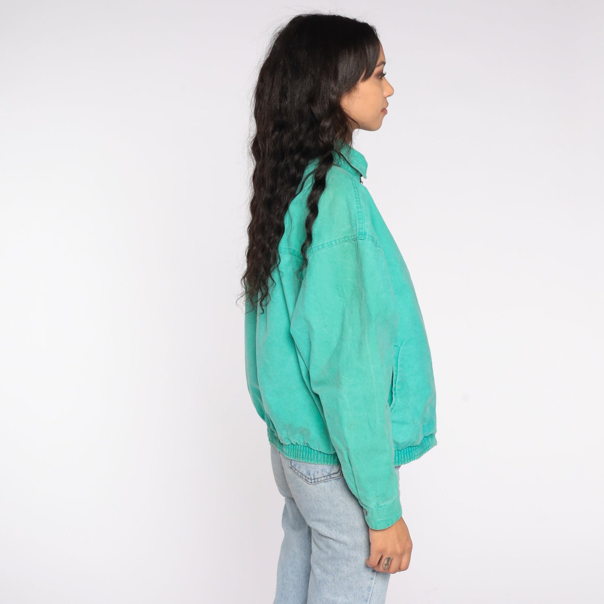 90s Local Motion Hawaii Windbreaker Jacket Green Cotton Zip-Up Medium