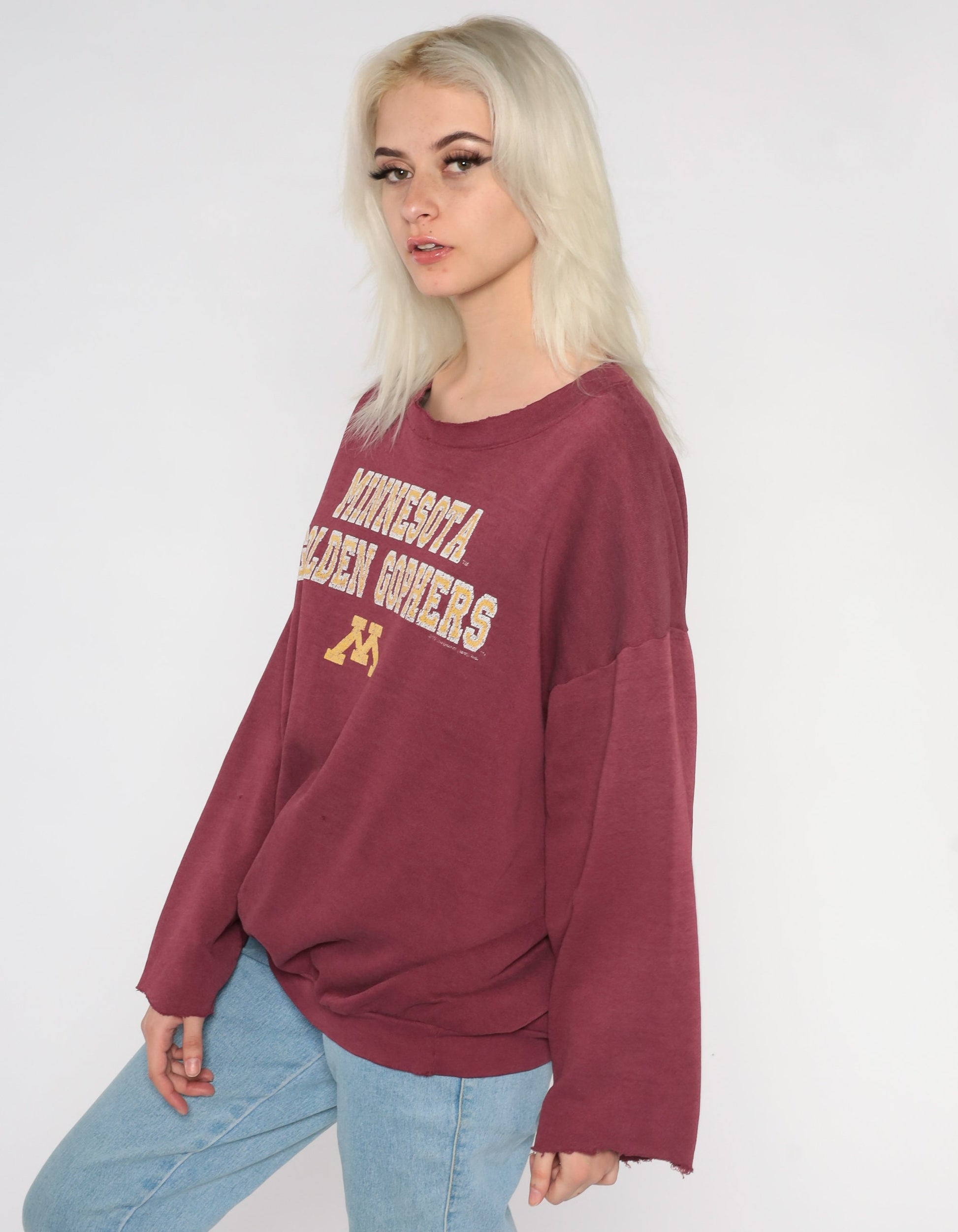 90s Minnesota Golden Gophers Sweatshirt Burgundy College Football Extra Large XXL