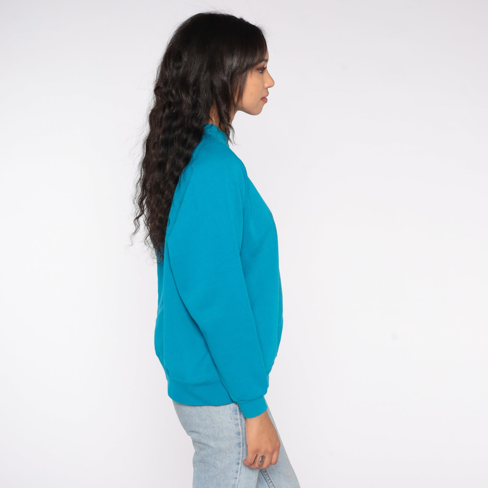 90s Prescott Pines Camp Arizona Raglan Sweatshirt Blue Graphic Crewneck Medium