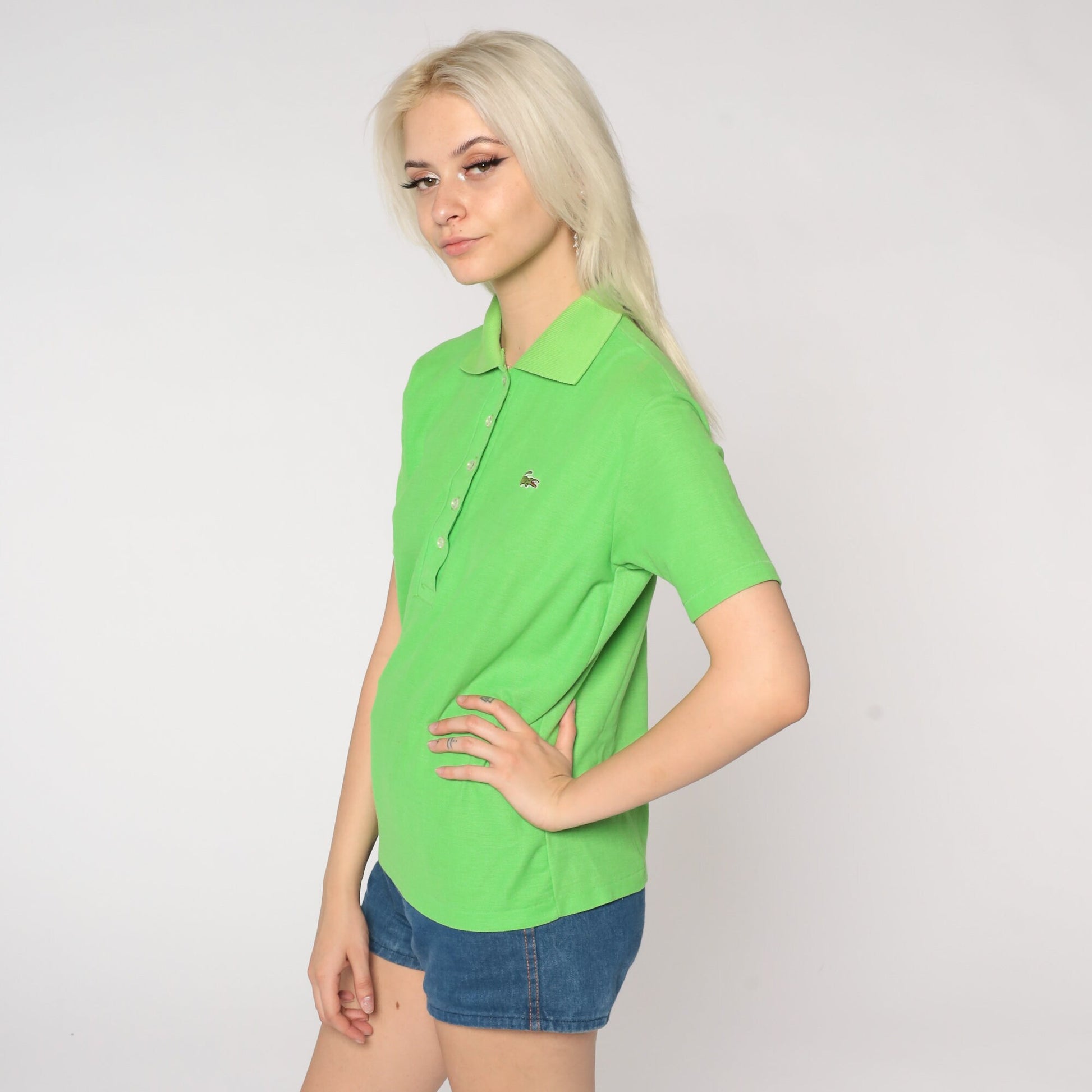 80s Lacoste Brooks Brothers Lime Green Polo Shirt Crocodile Medium