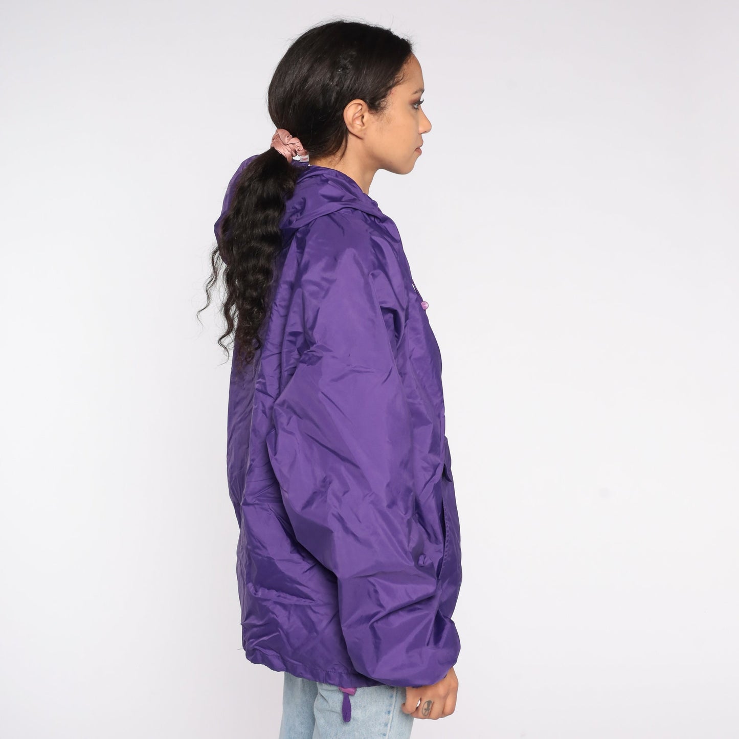 Y2K Kansas State University Purple Hooded Windbreaker Half Zip Extra Large XXL