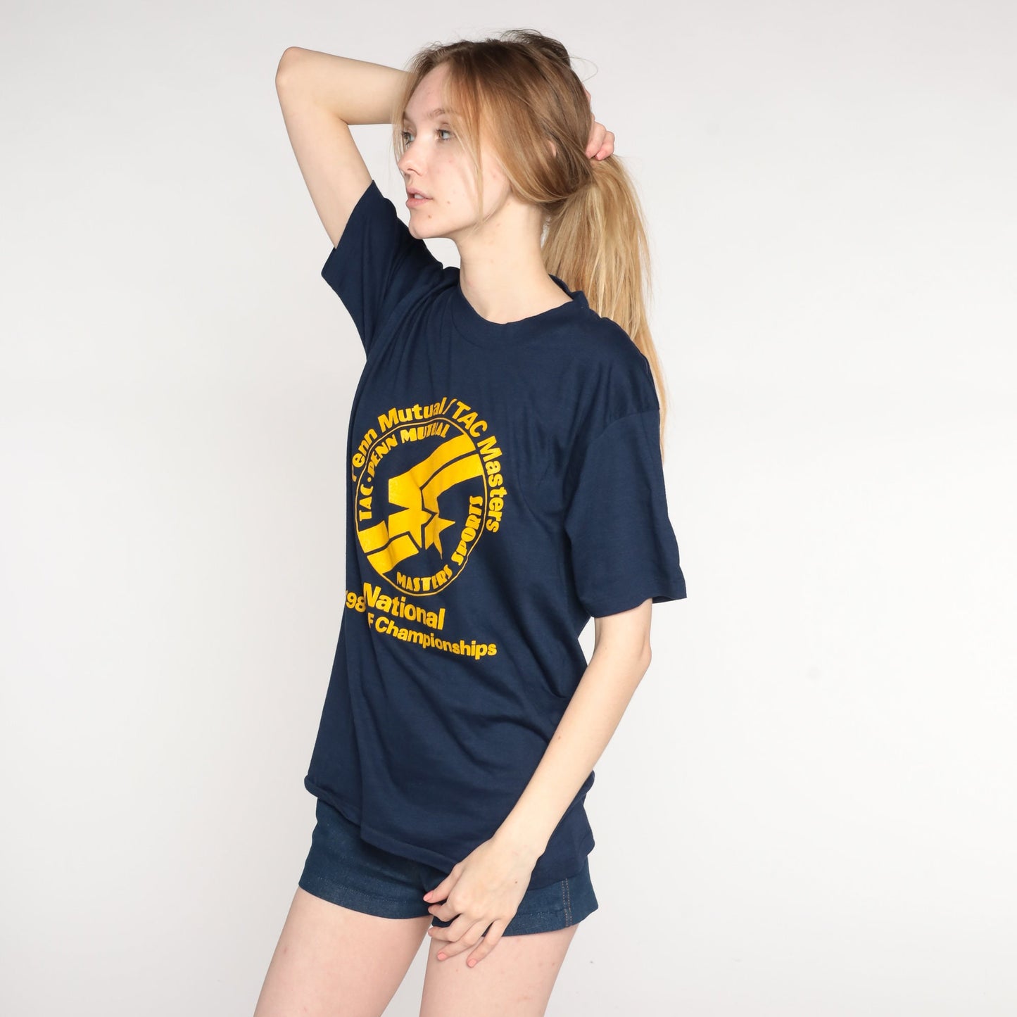 1981 National Track and Field Championships Tee Navy Graphic Medium