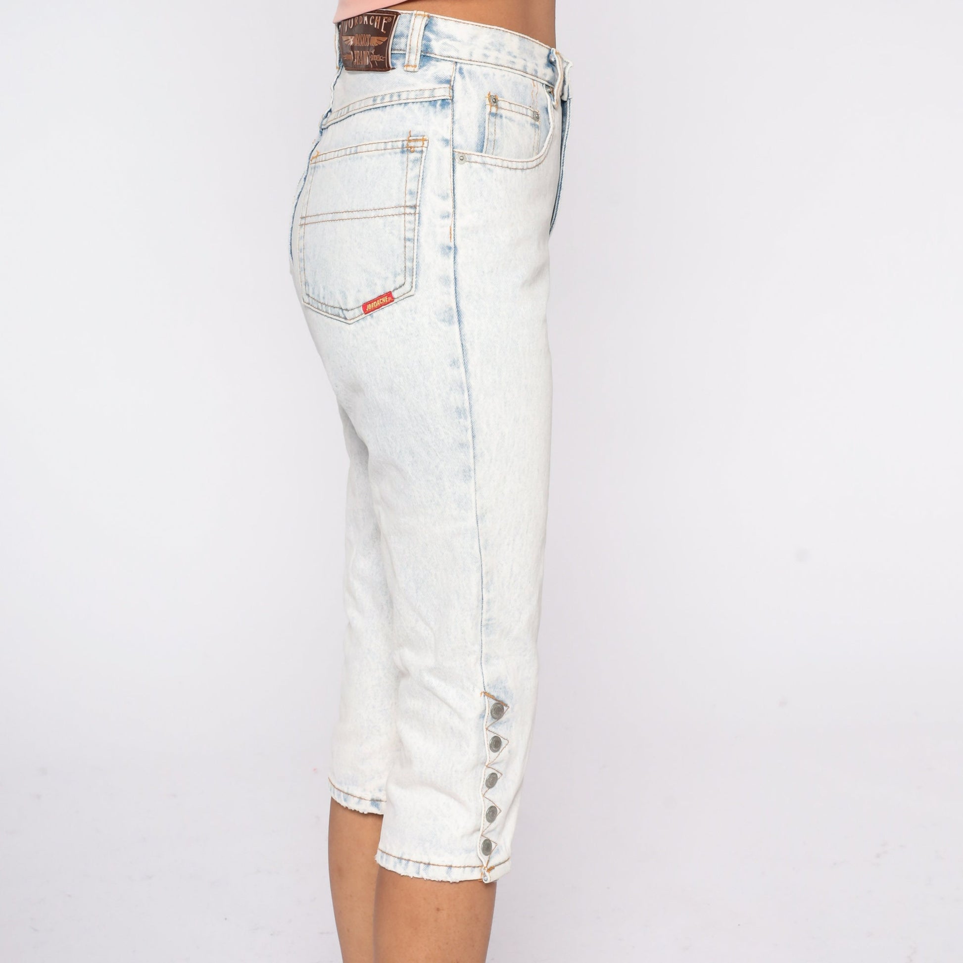 Jordache Light Stone Wash Capri Jeans High Waisted Slim Fit Extra Small