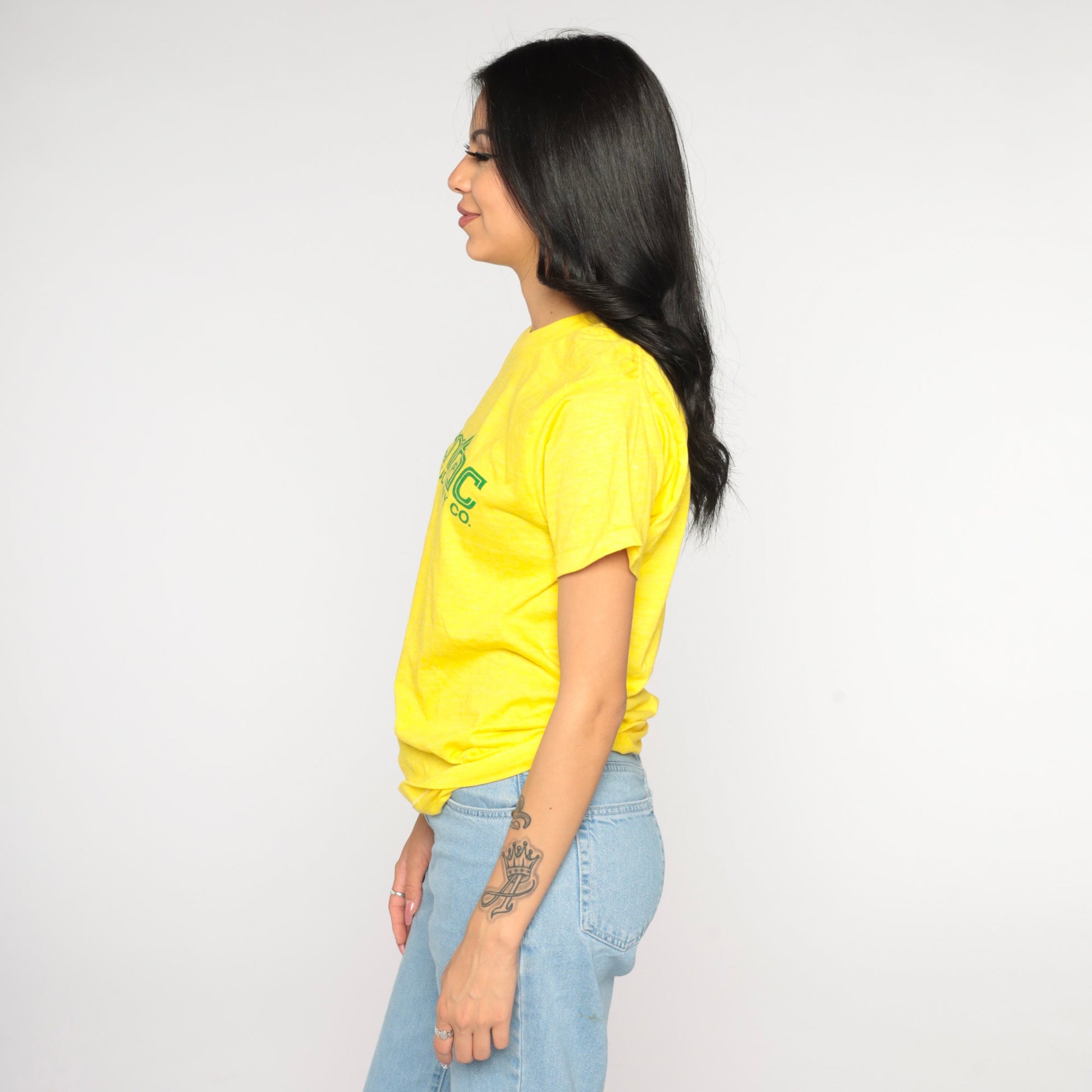80s Amfac Mechanical Supply Co Yellow Graphic T-Shirt Single Stitch Medium