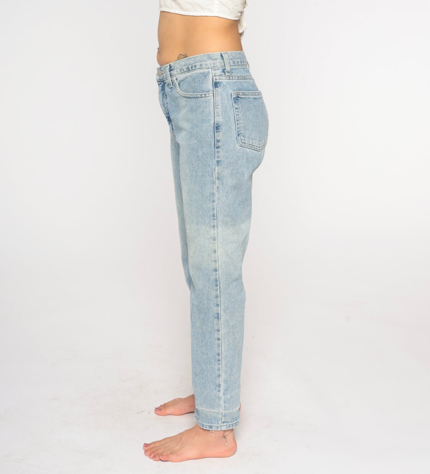 90s Guess High Waisted Straight Leg Jeans Faded Blue Denim Medium