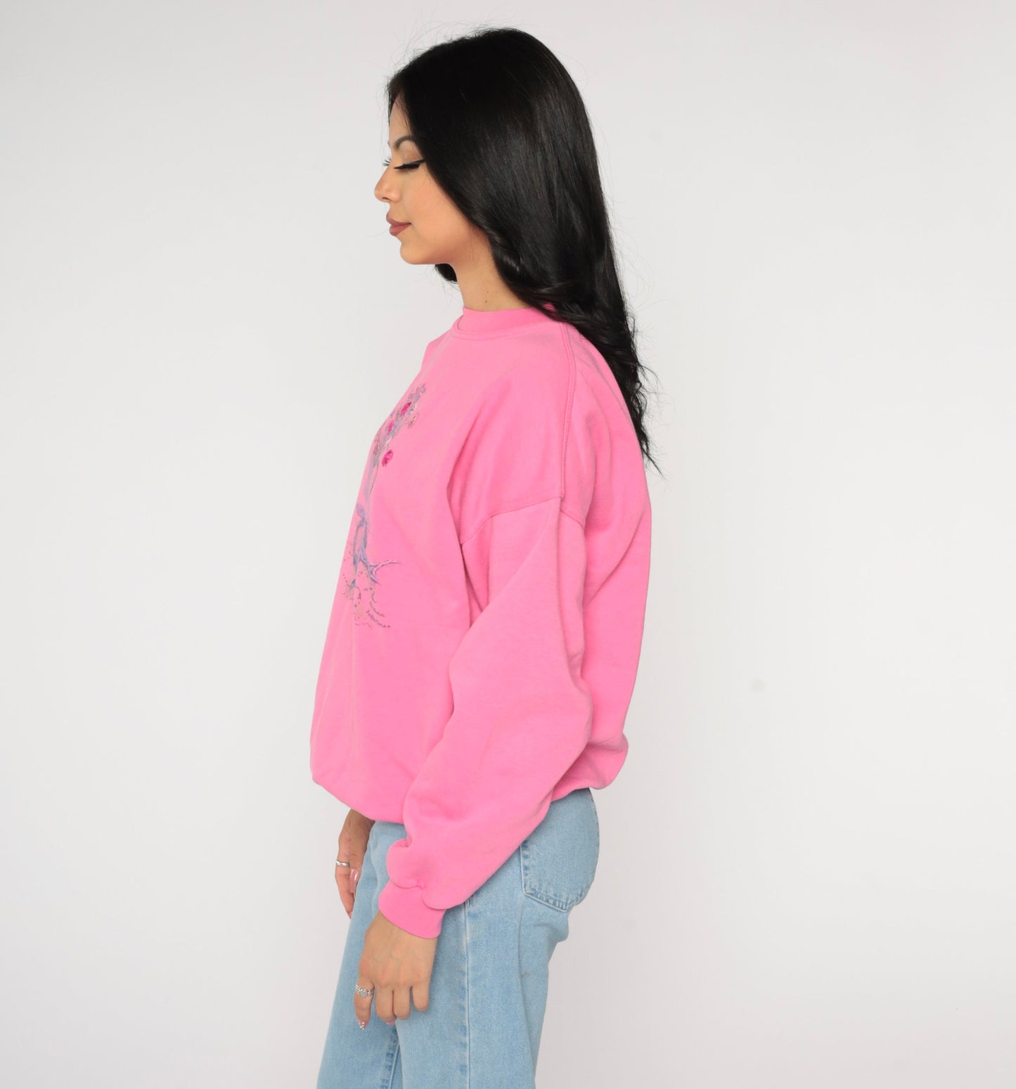 90s Northern Reflections Flower Pot Sweatshirt Hot Pink Graphic Large L