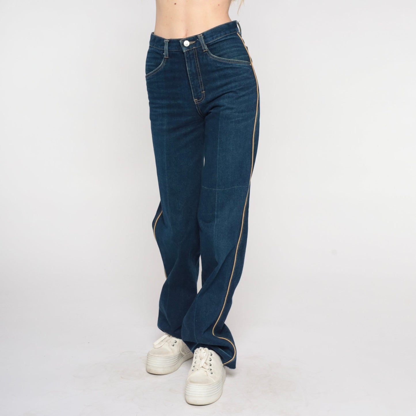 90s Brittania High-Waisted Flare Jeans Dark Blue Denim Extra Small