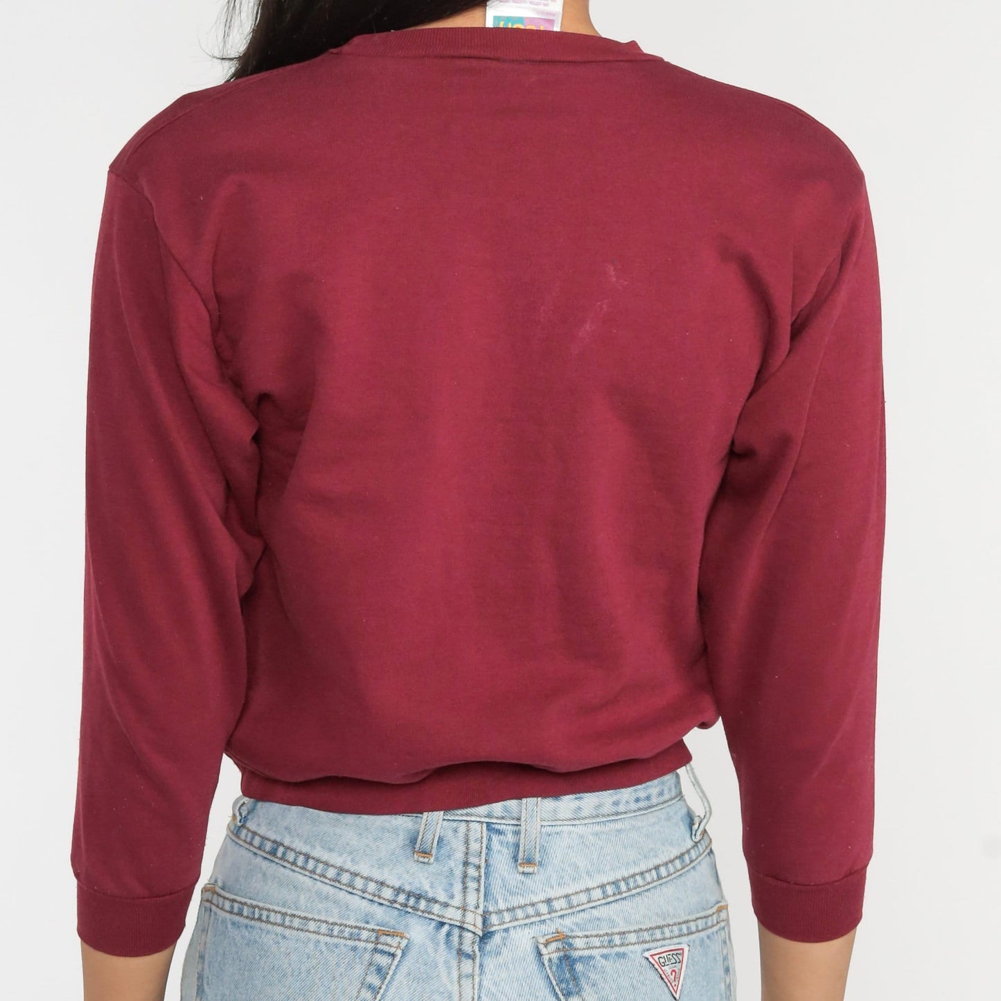Y2K Winnie The Pooh Burgundy Autumn Leaves Sweatshirt Disney Graphic Crewneck XS