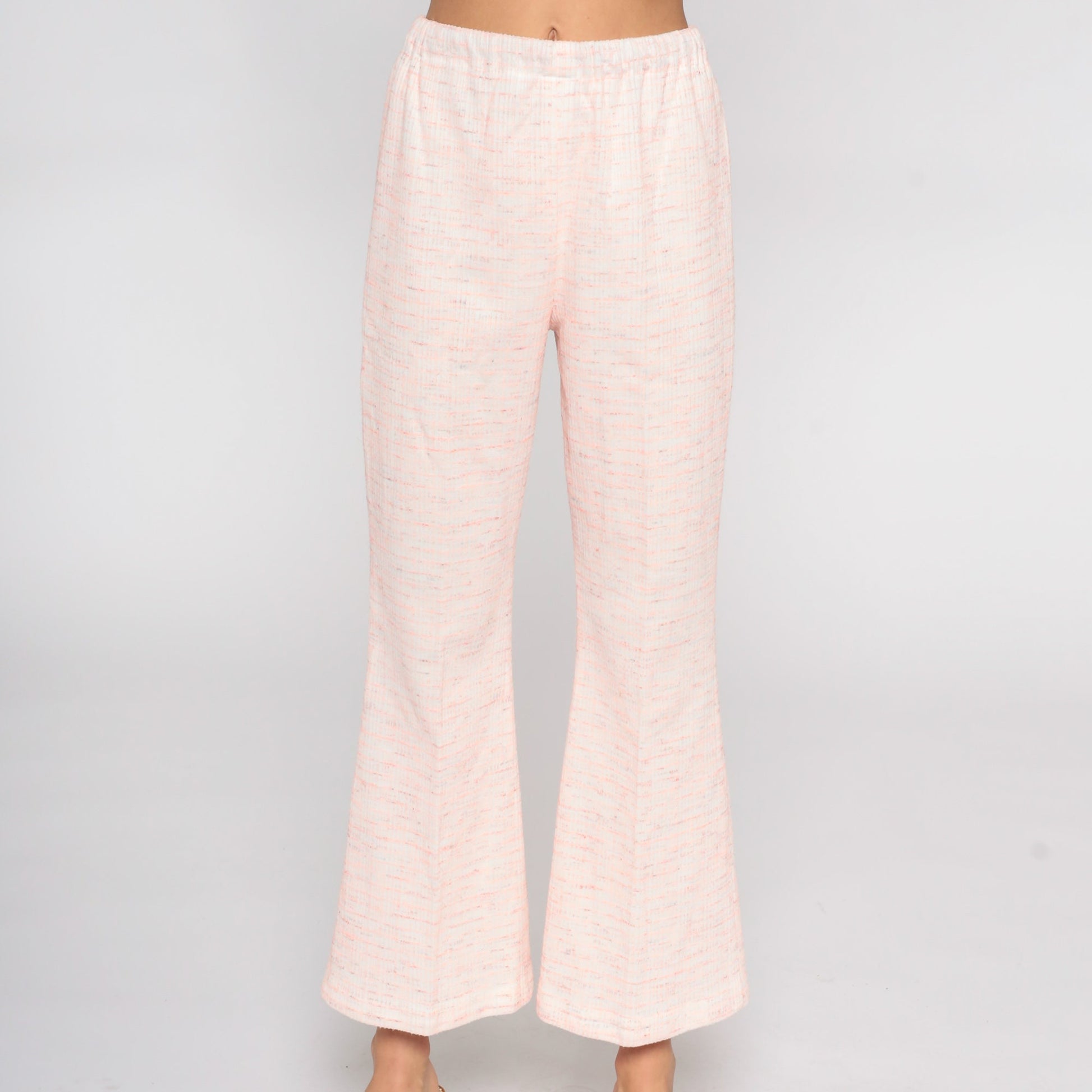 70s Pink Bell Bottom Pants High Waist Flared Trousers Small Medium