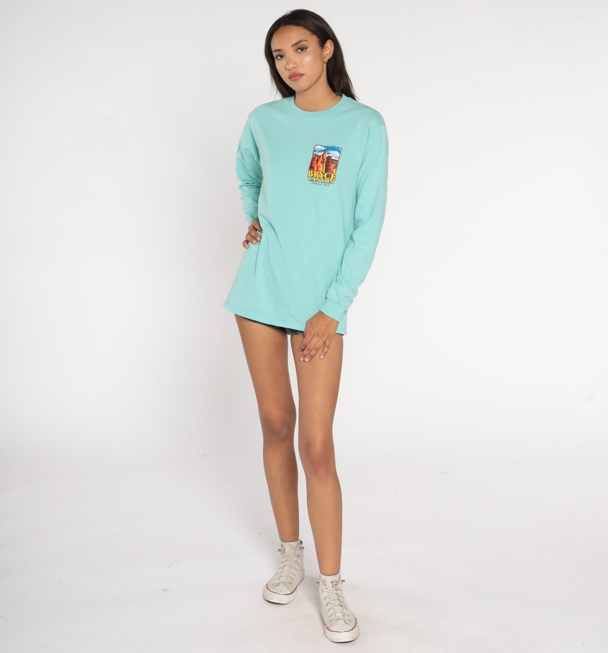 00s Bryce Canyon National Park Graphic Tee Mint Long Sleeve Medium